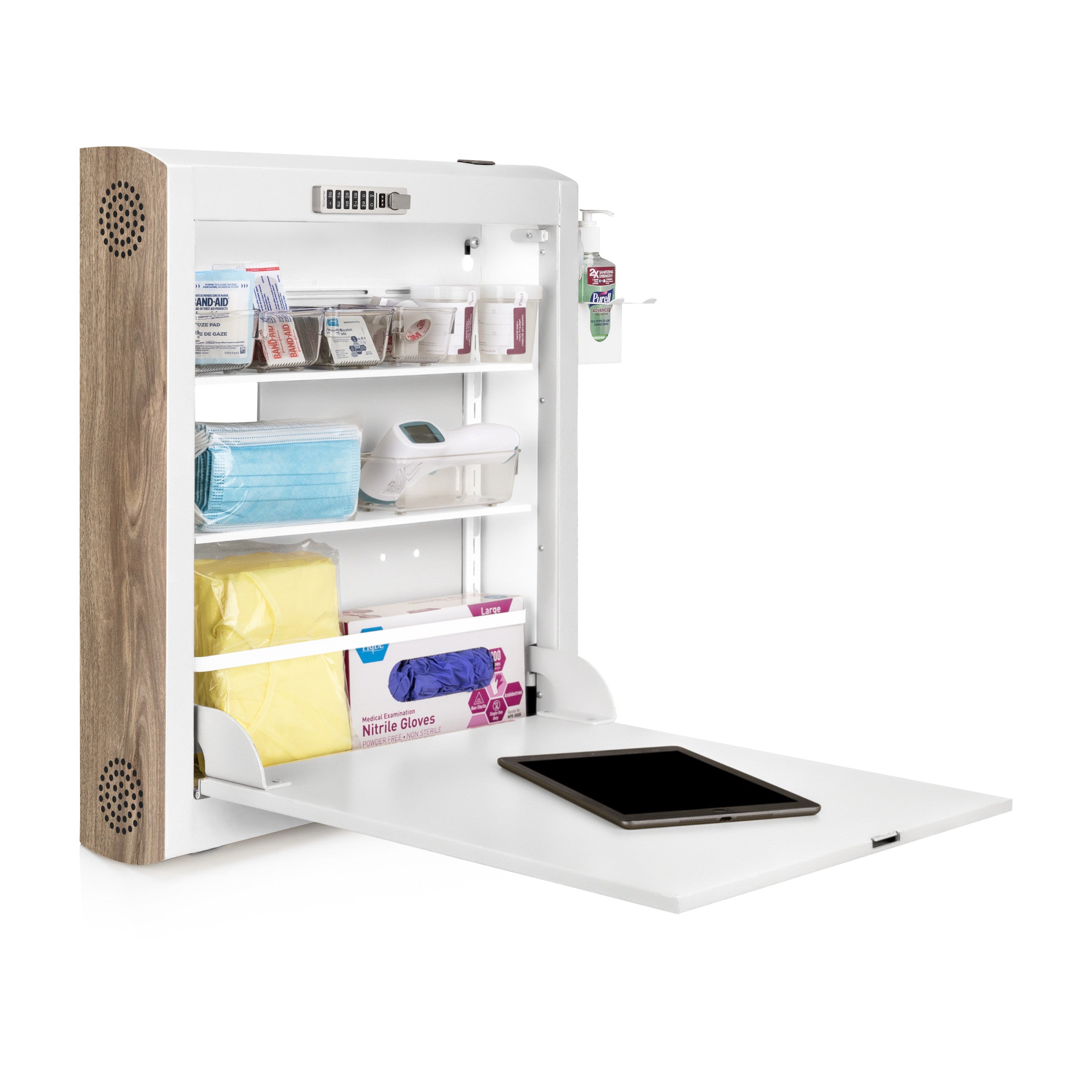 CarePod™ Narrow Wall-Mounted Workstations, 6" Depth, Powder White