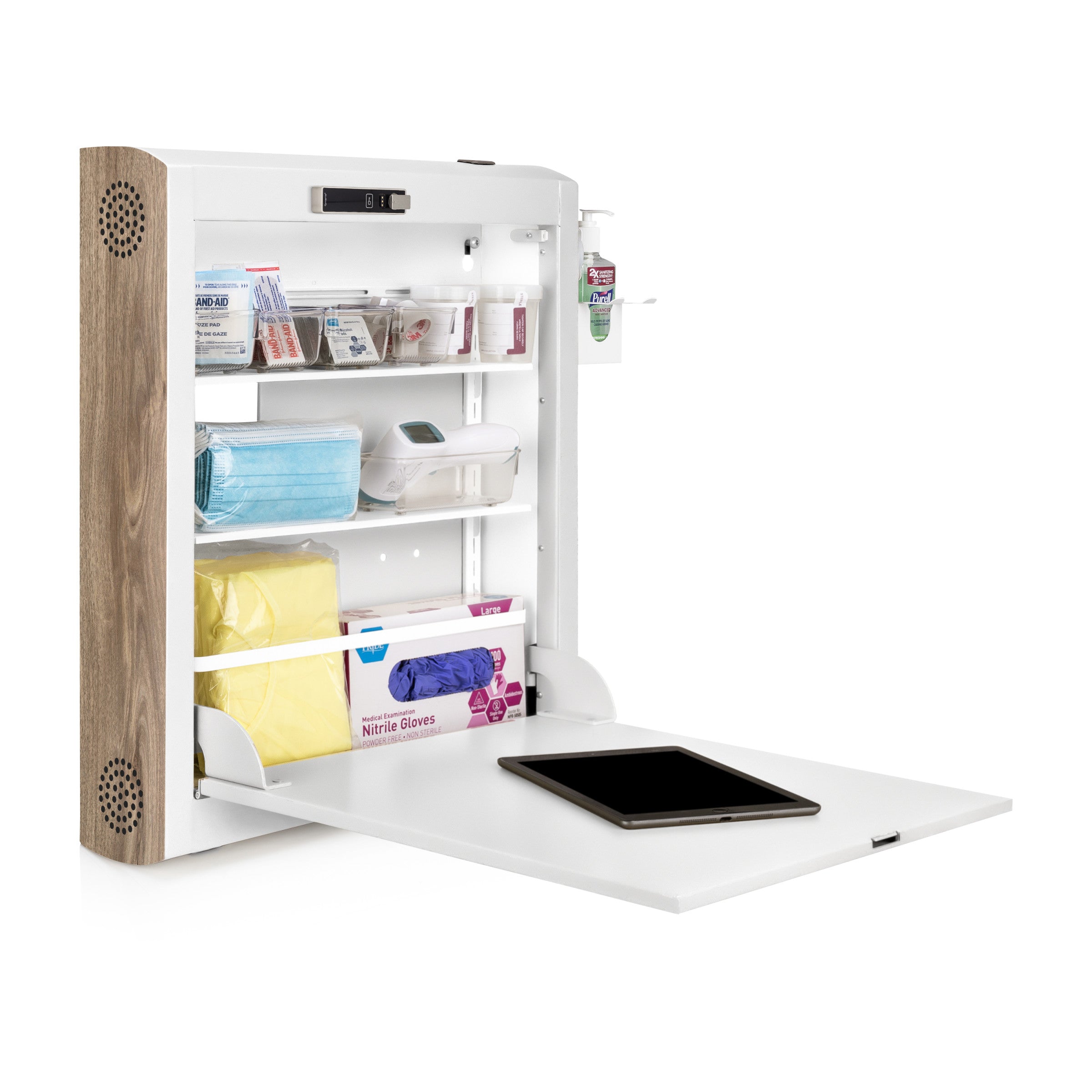 CarePod™ Narrow Wall-Mounted Workstations, 6" Depth, Powder White