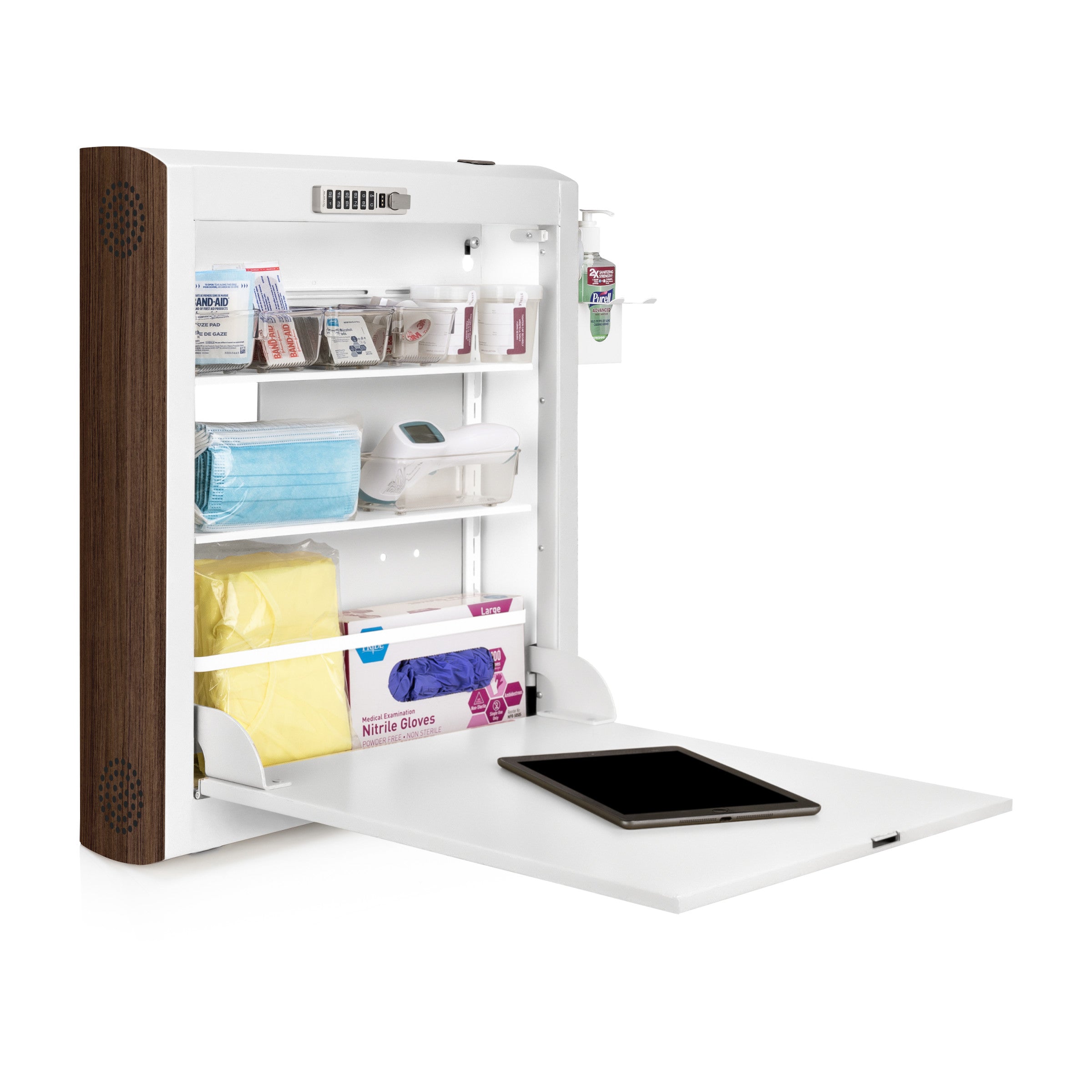 CarePod™ Narrow Wall-Mounted Workstations, 6" Depth, Powder White
