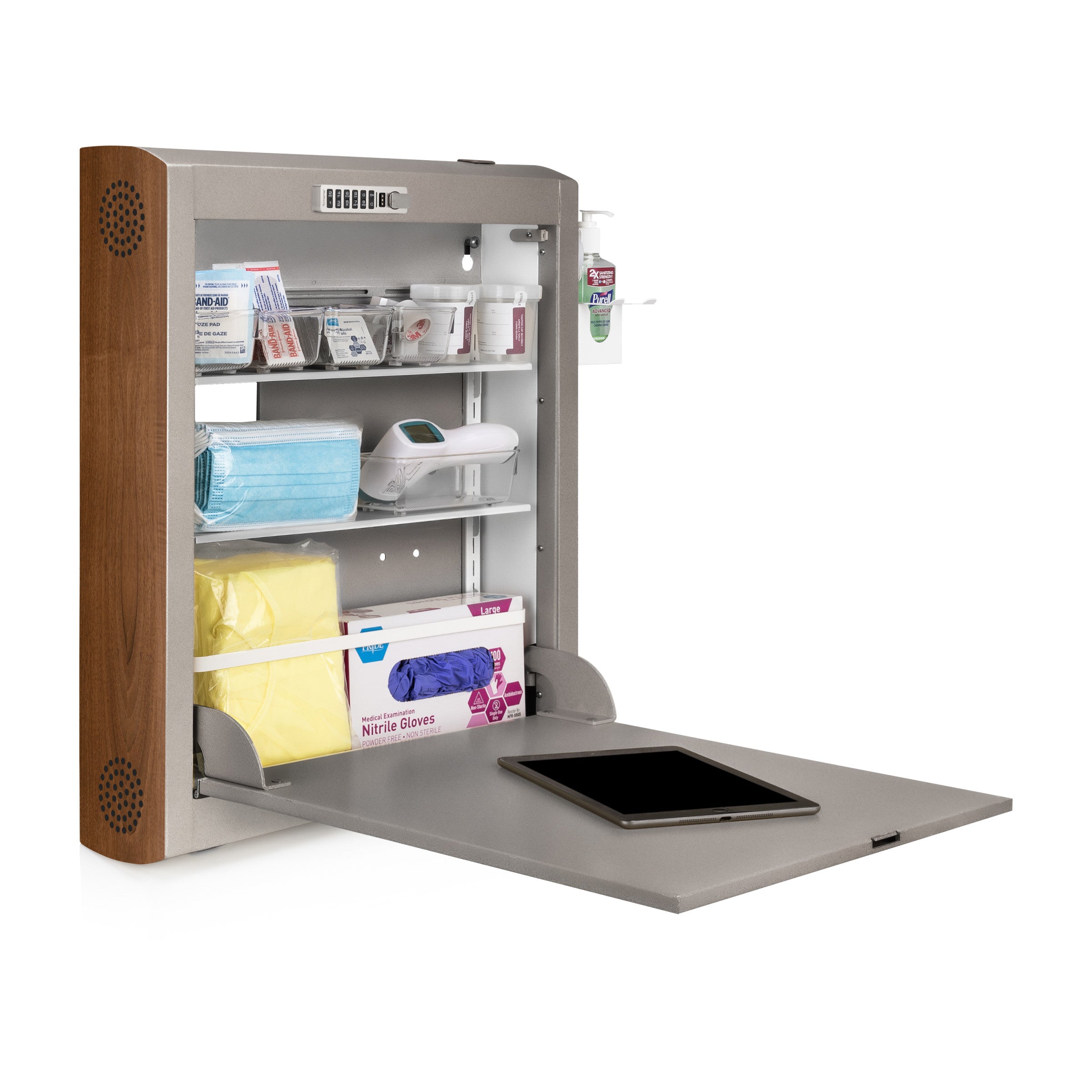 CarePod™ Narrow Wall-Mounted Workstations, 6" Depth, River Rock