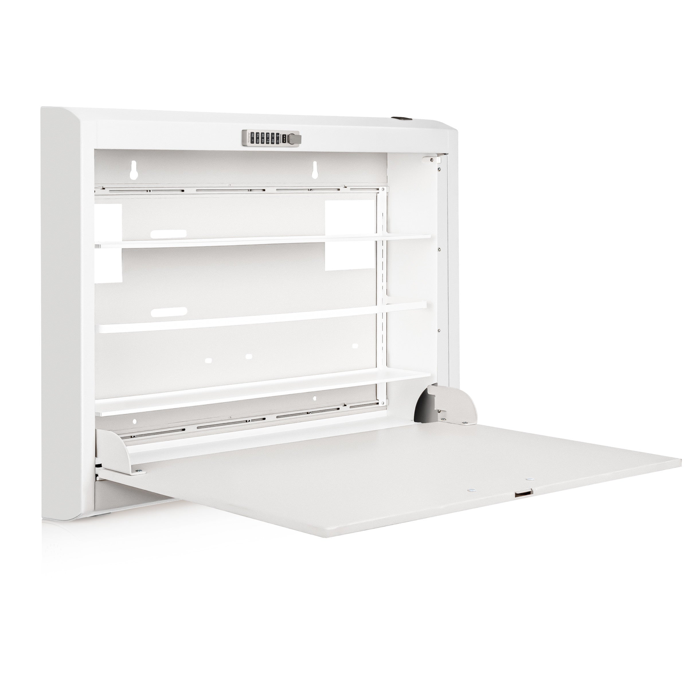 CarePod® Wide 4” Wall-Mounted Workstations with Standard Door, Powder White