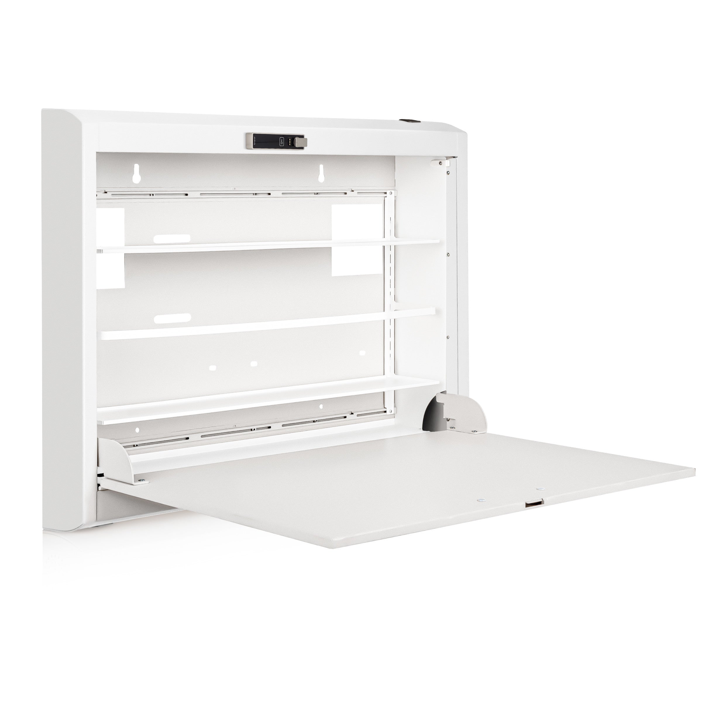 CarePod® Wide 4” Wall-Mounted Workstations with Standard Door, Powder White