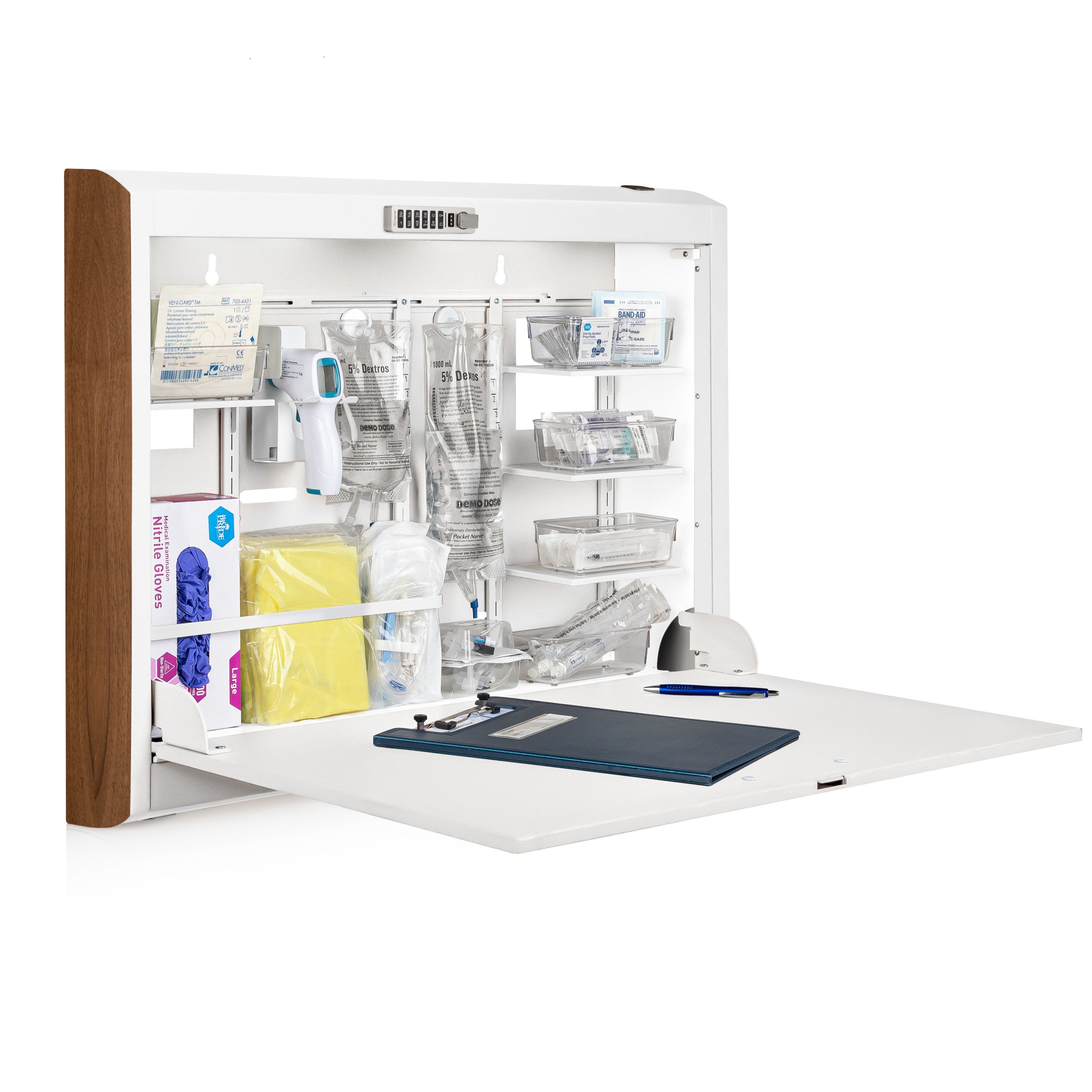 CarePod® Wide 4” Wall-Mounted Workstations with Standard Door, Powder White