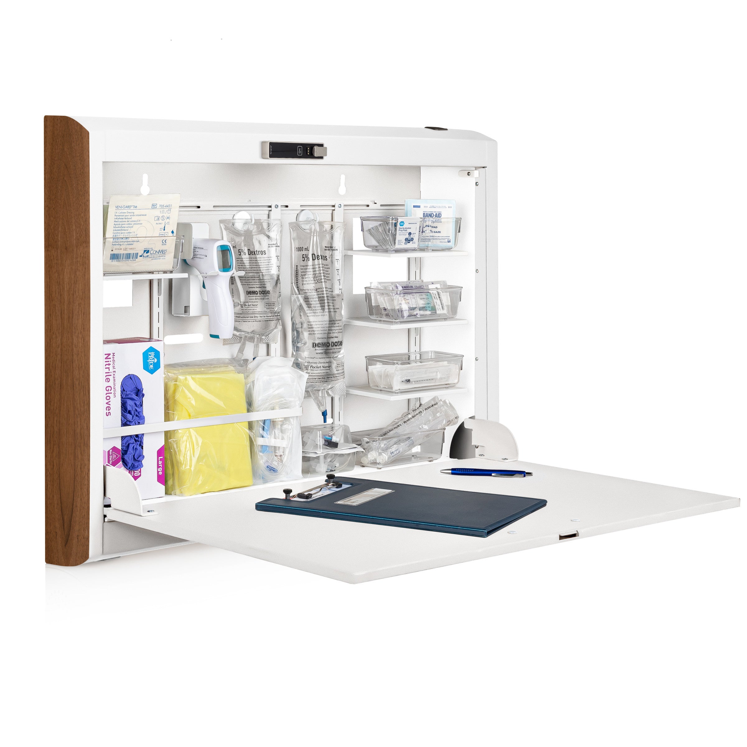 CarePod® Wide 4” Wall-Mounted Workstations with Standard Door, Powder White