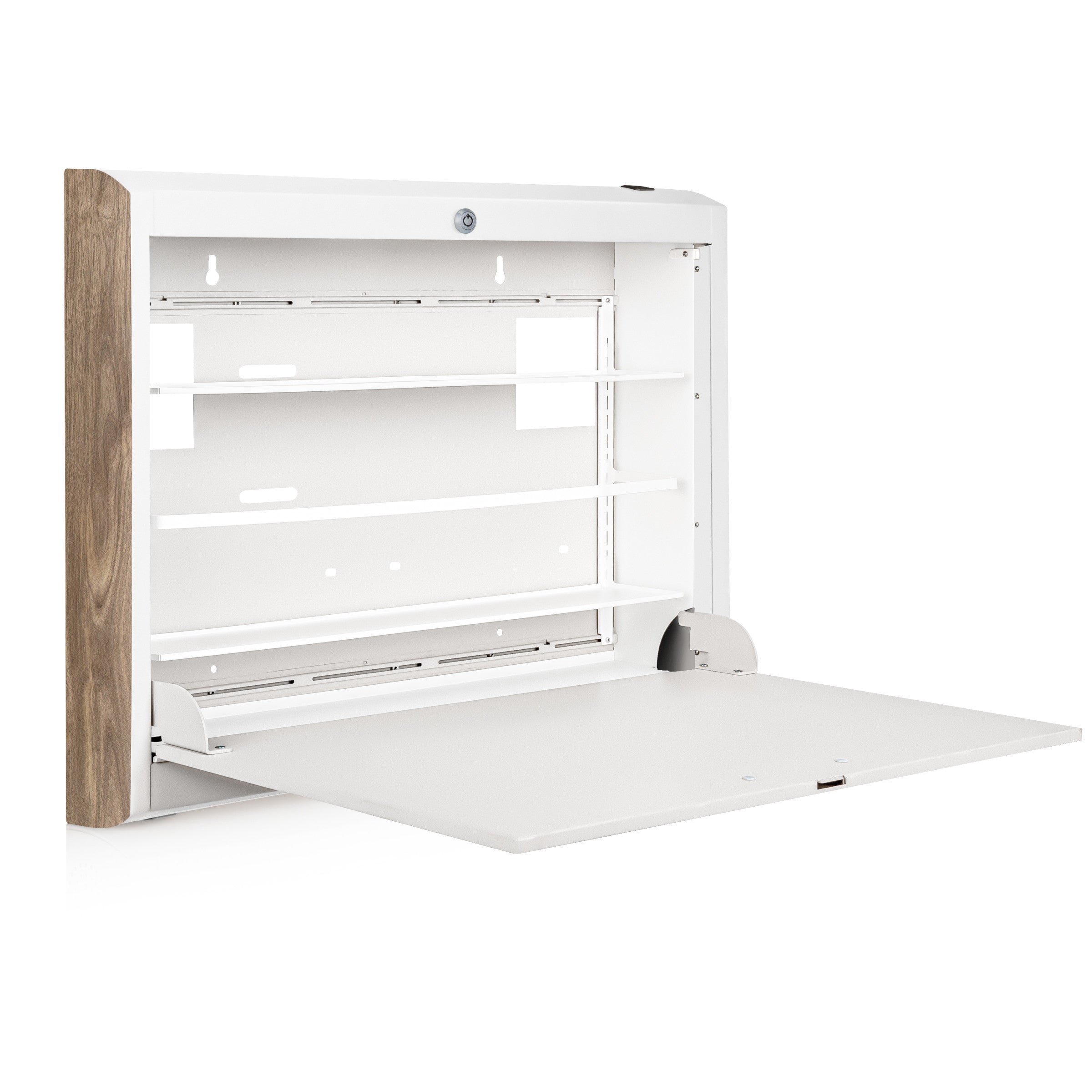 CarePod® Wide 4” Wall-Mounted Workstations with Standard Door, Powder White