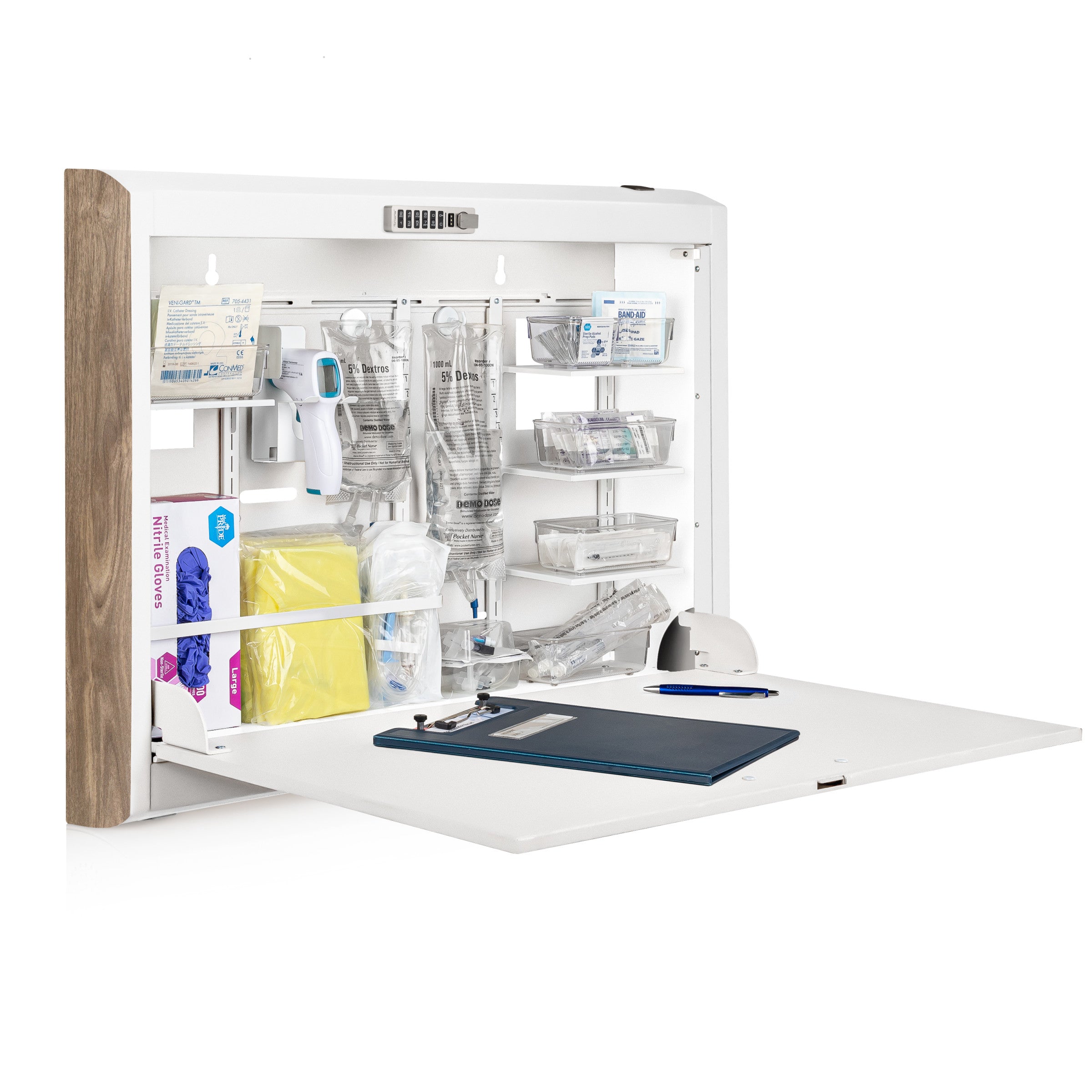 CarePod® Wide 4” Wall-Mounted Workstations with Standard Door, Powder White