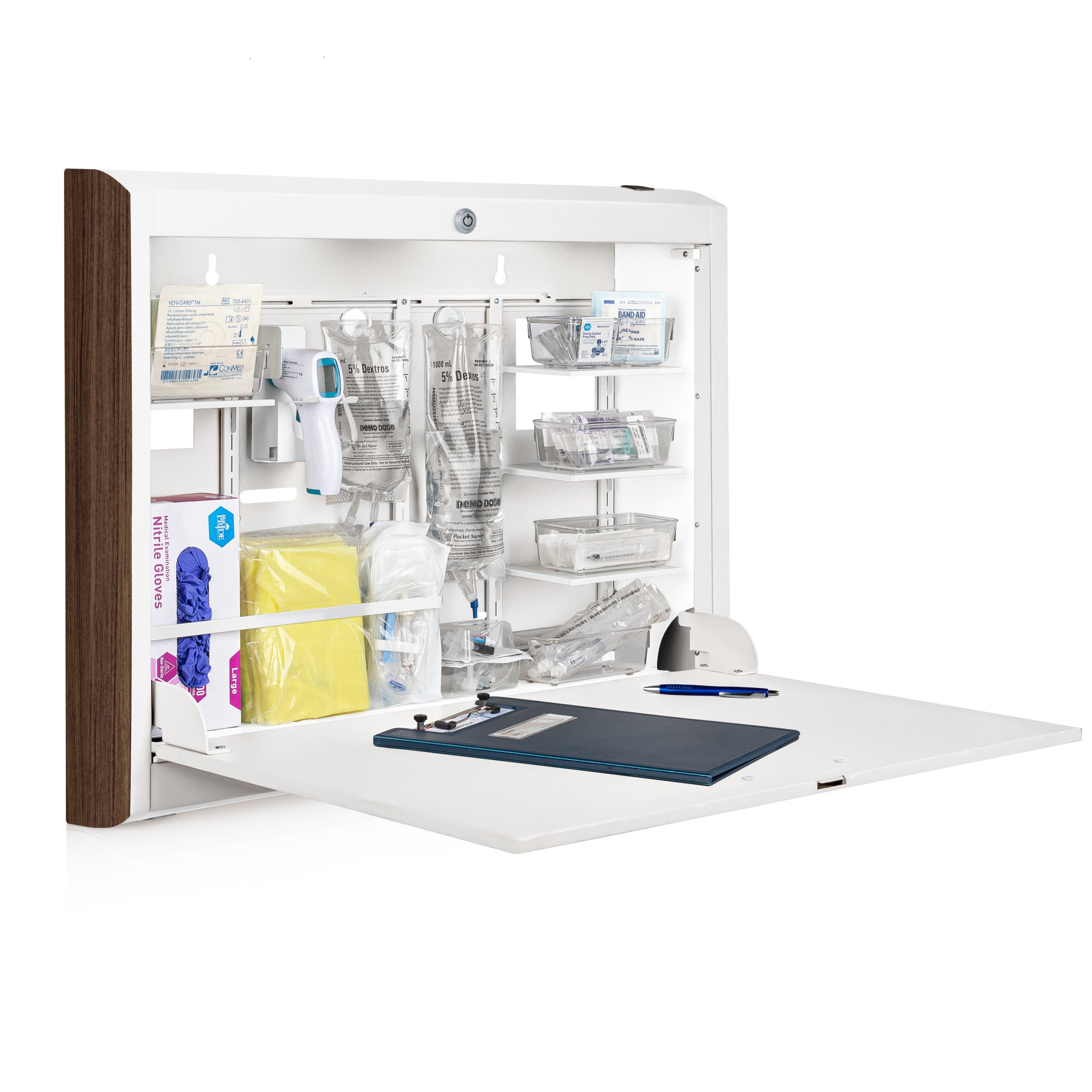 CarePod® Wide 4” Wall-Mounted Workstations with Standard Door, Powder White