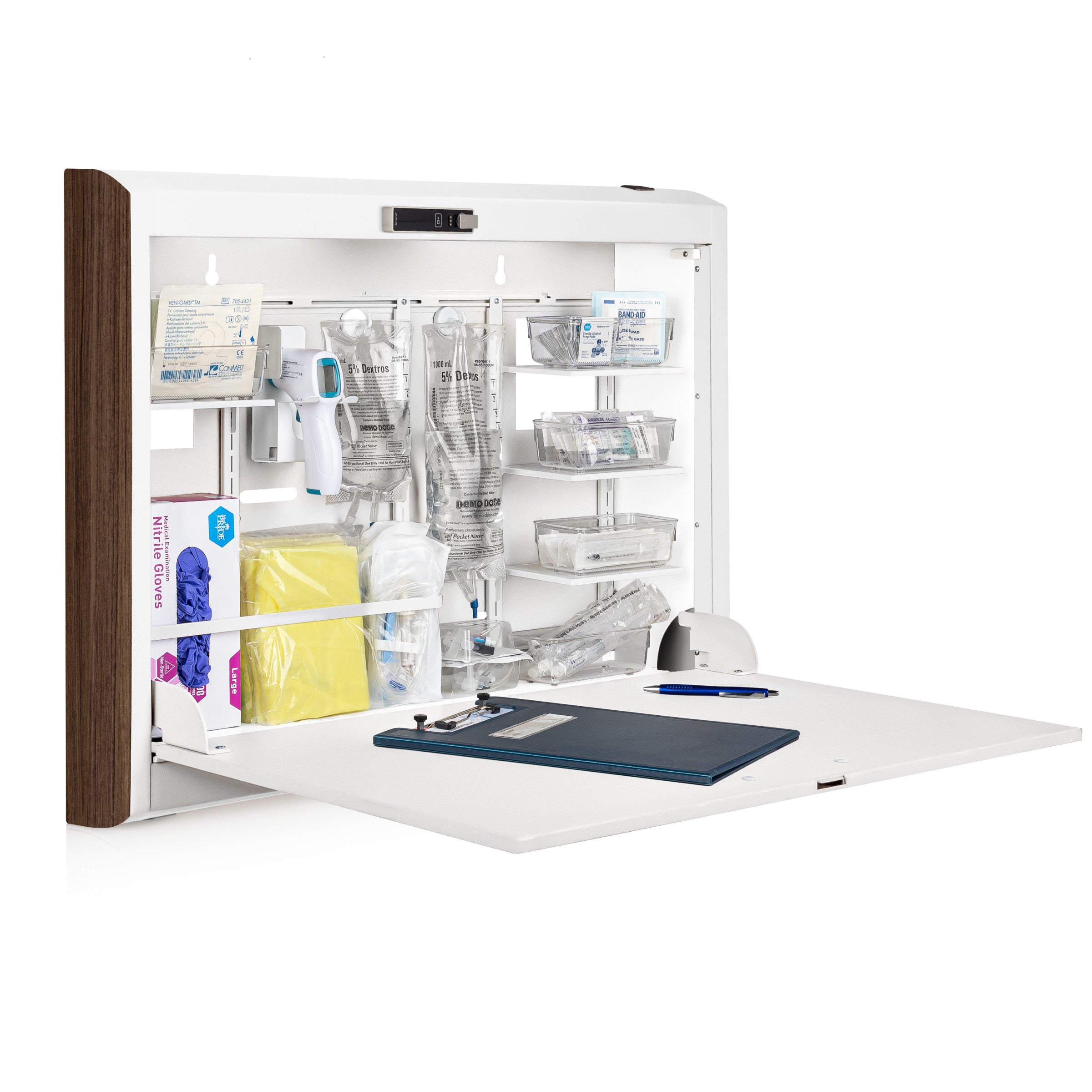 CarePod® Wide 4” Wall-Mounted Workstations with Standard Door, Powder White