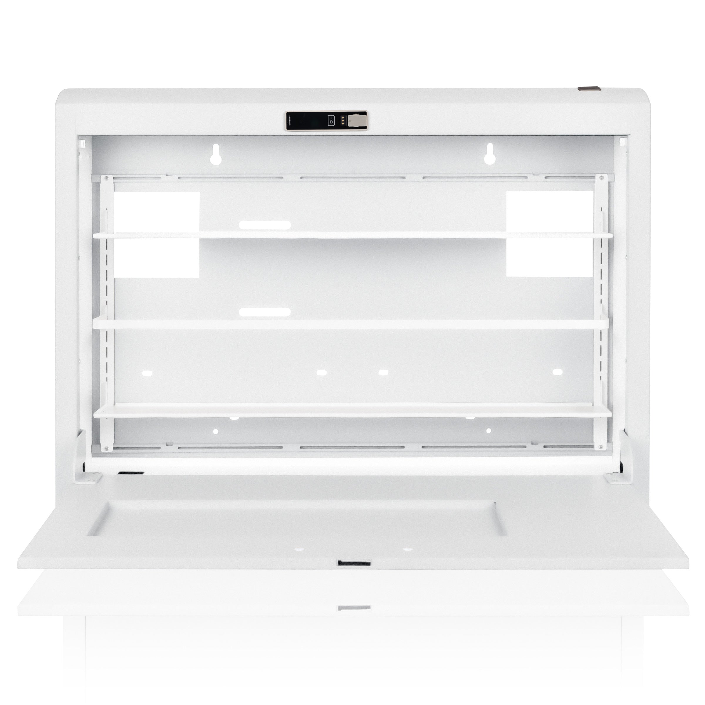 CarePod® Wide 4” Wall-Mounted Workstations with Keyboard Door, Powder White