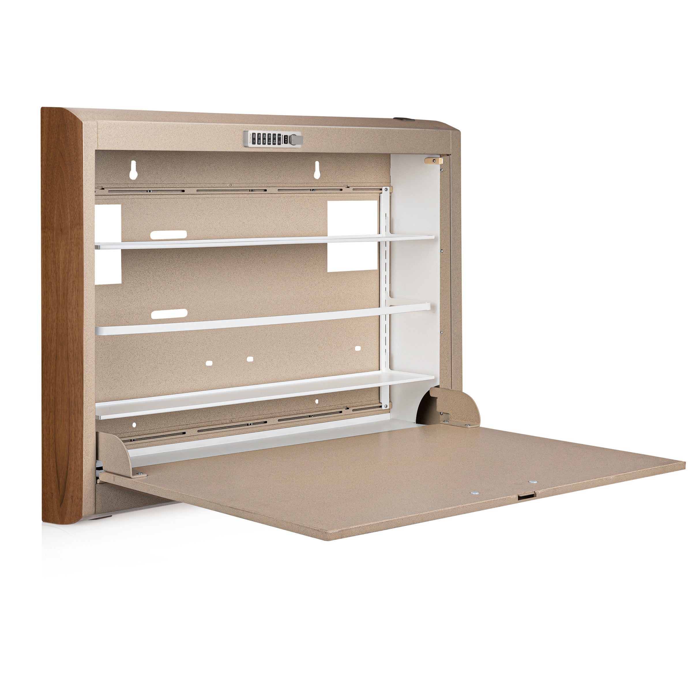 CarePod® Wide 4” Wall-Mounted Workstations with Standard Door, Sandstone