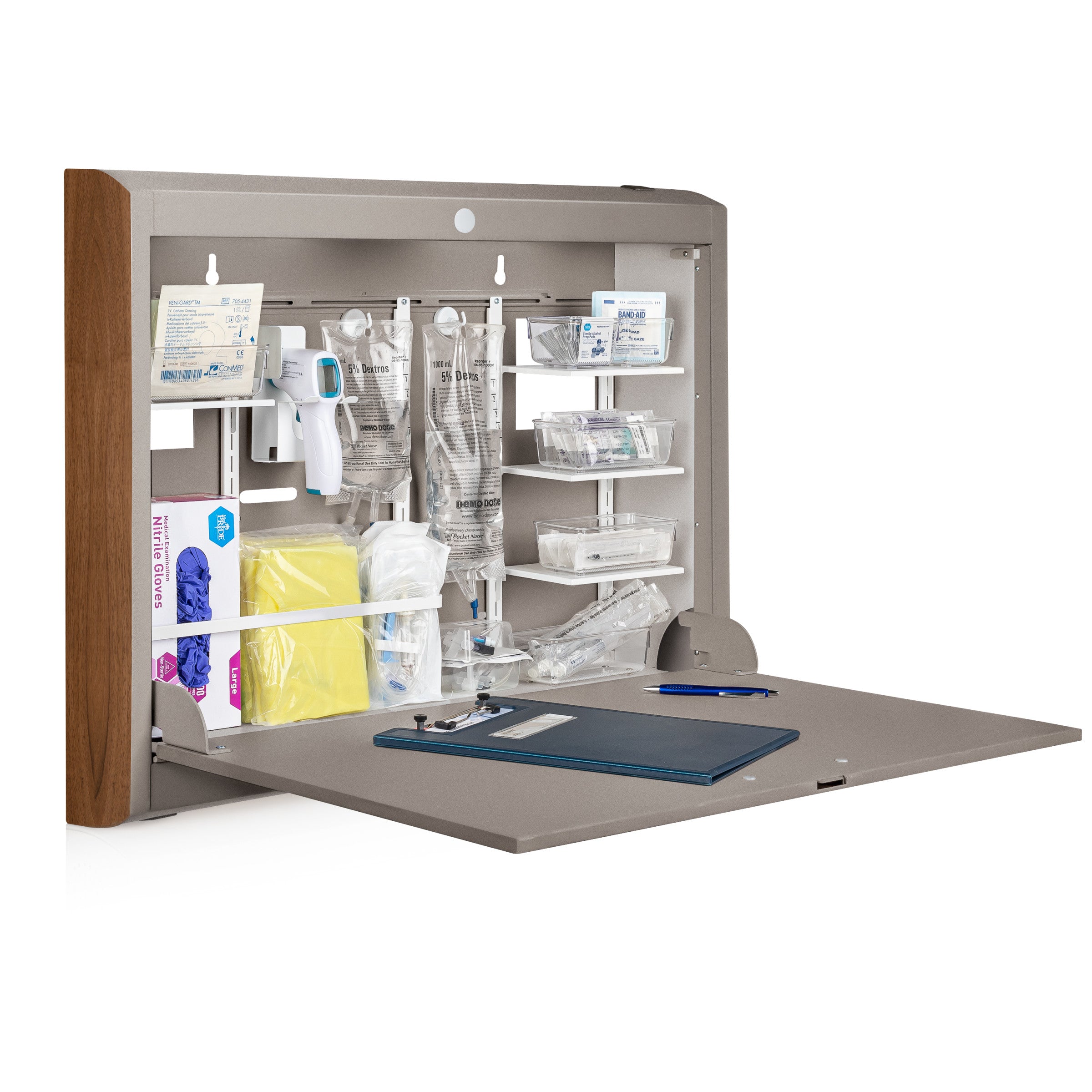 CarePod® Wide 4” Wall-Mounted Workstations with Standard Door, River Rock