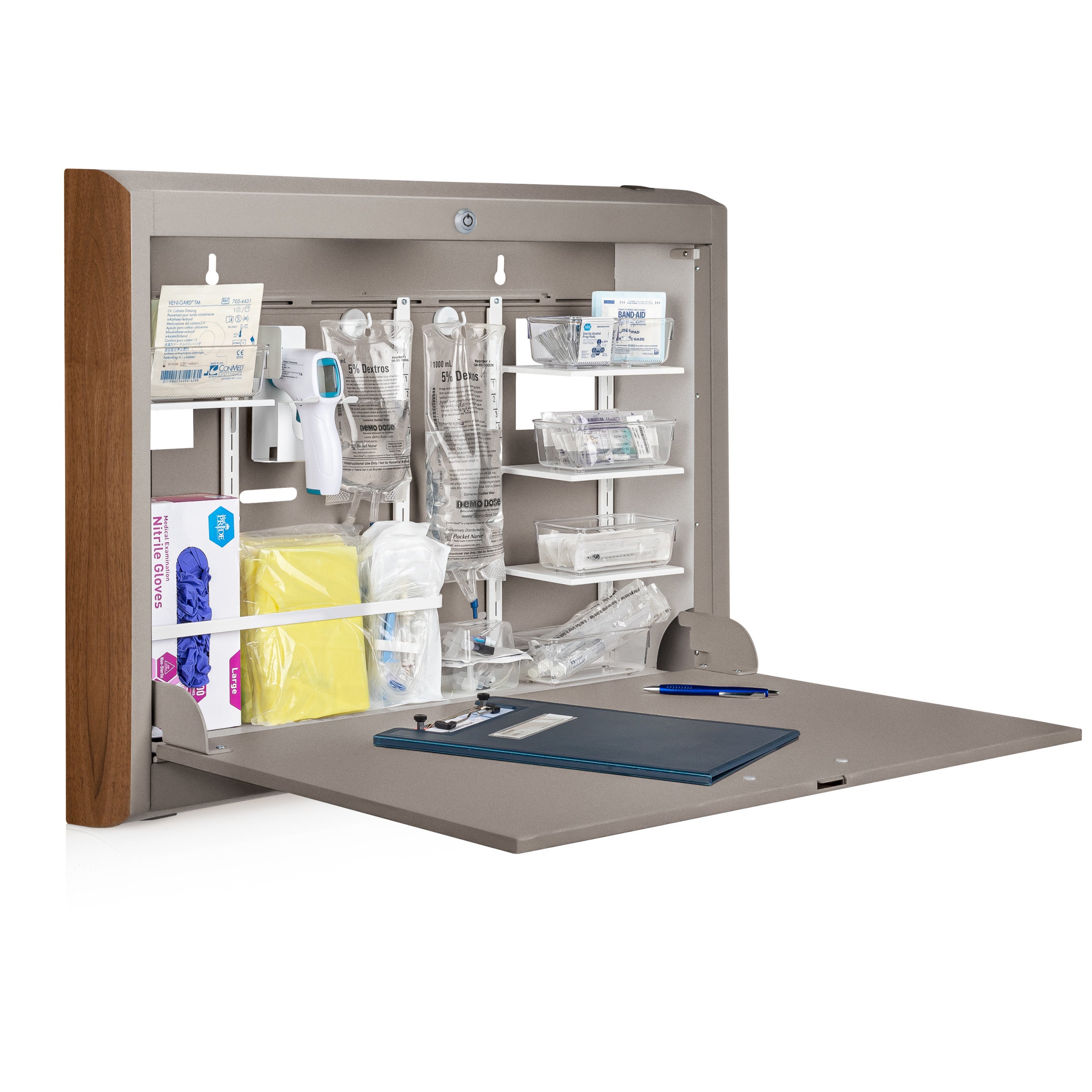 CarePod® Wide 4” Wall-Mounted Workstations with Standard Door, River Rock