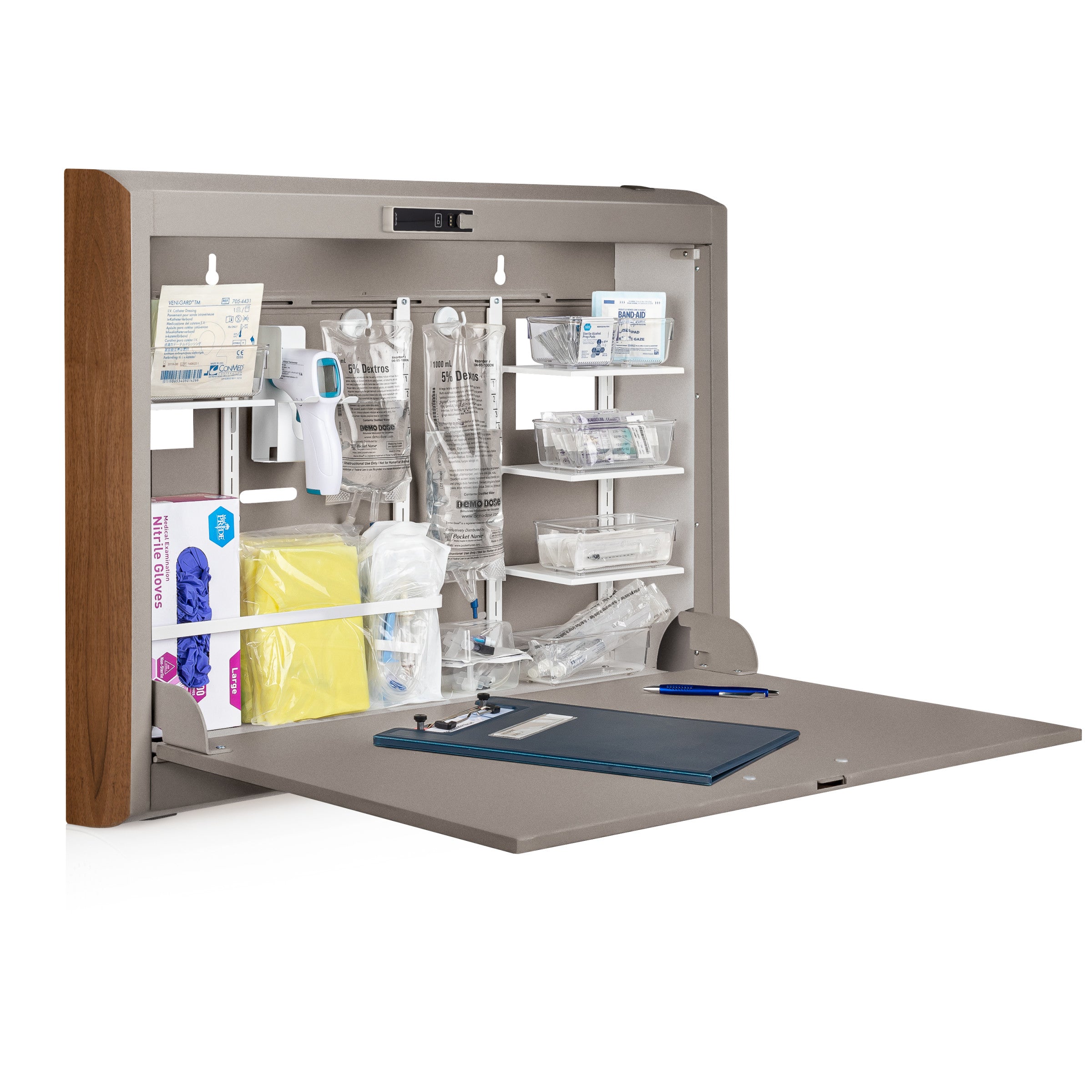 CarePod® Wide 4” Wall-Mounted Workstations with Standard Door, River Rock