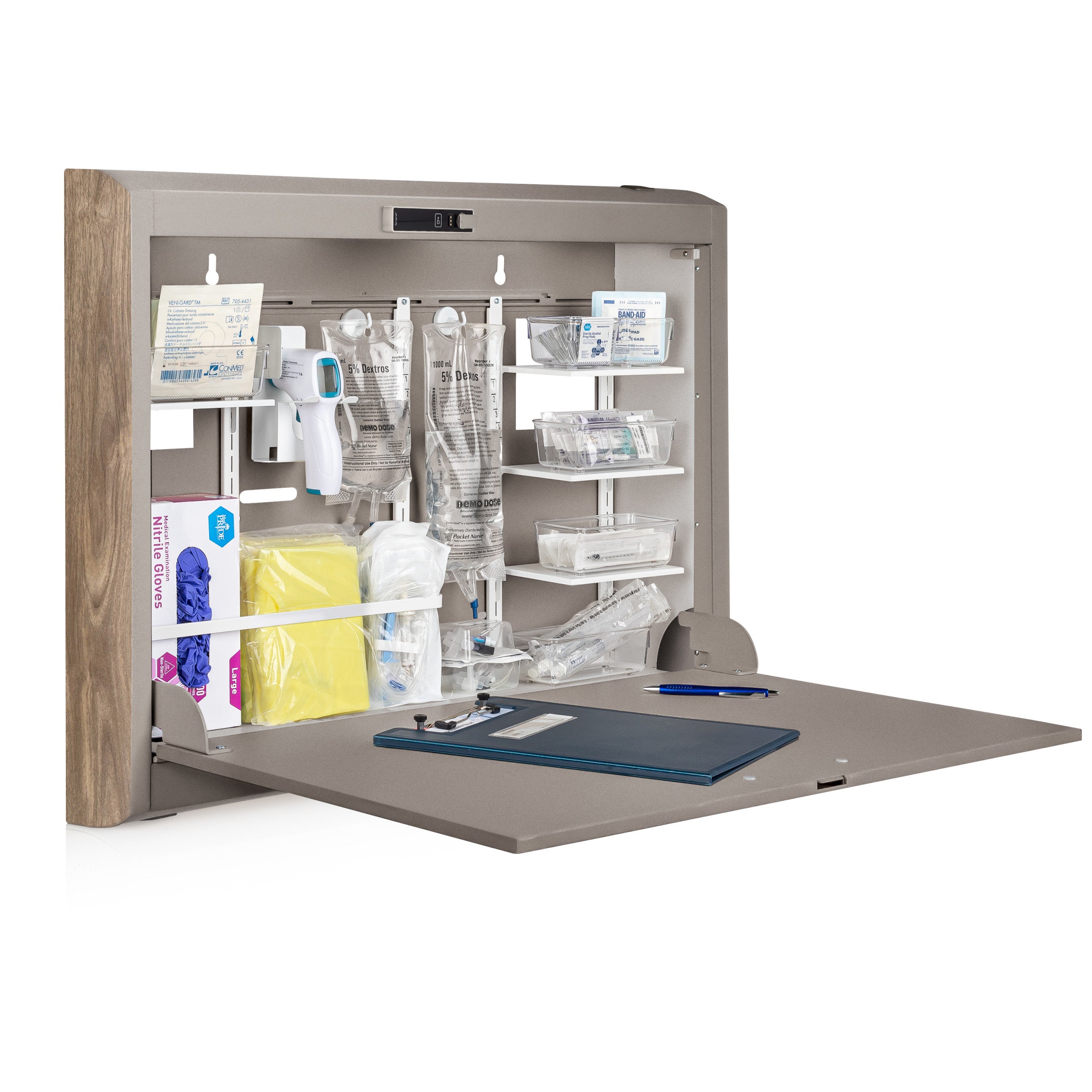 CarePod® Wide 4” Wall-Mounted Workstations with Standard Door, River Rock
