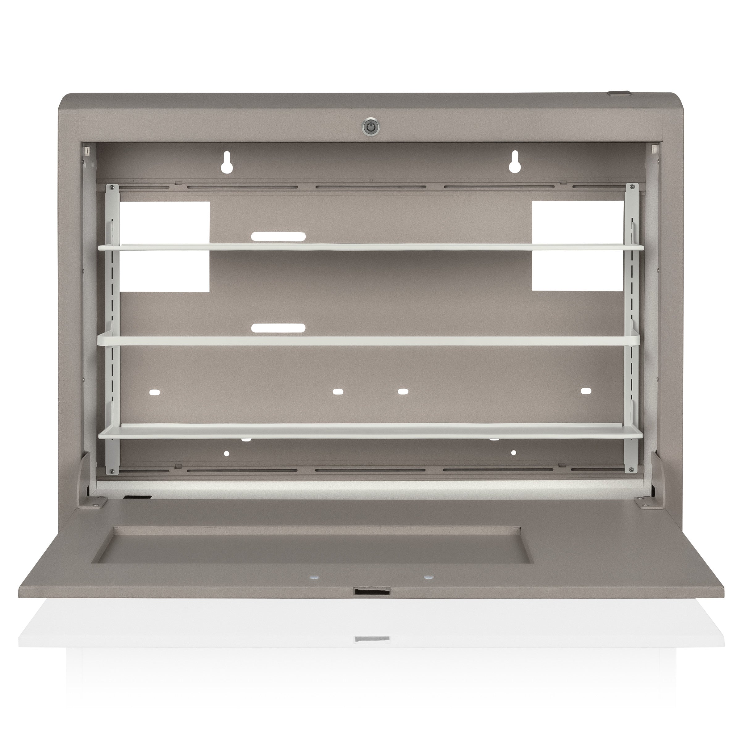 CarePod® Wide 4” Wall-Mounted Workstations with Keyboard Door, River Rock