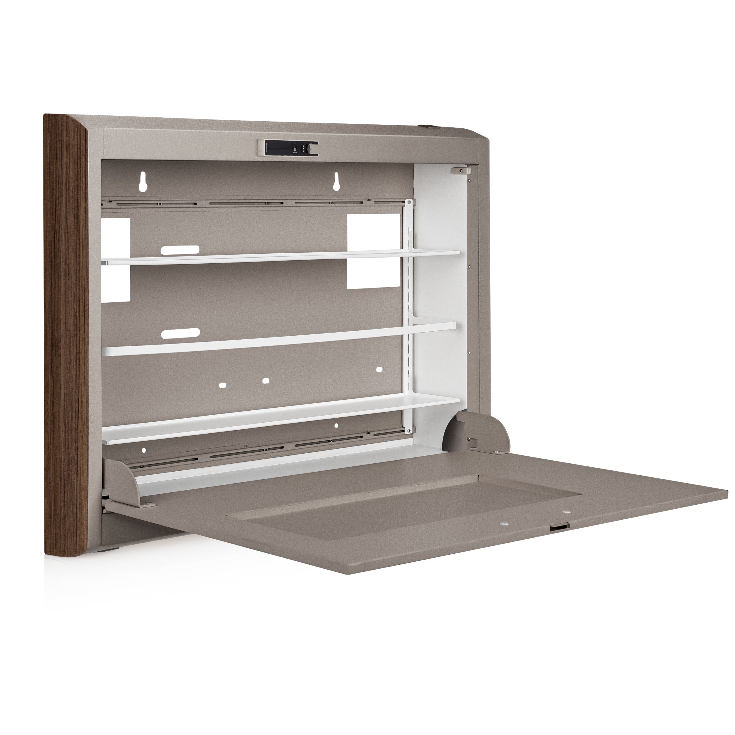 CarePod® Wide 4” Wall-Mounted Workstations with Keyboard Door, River Rock