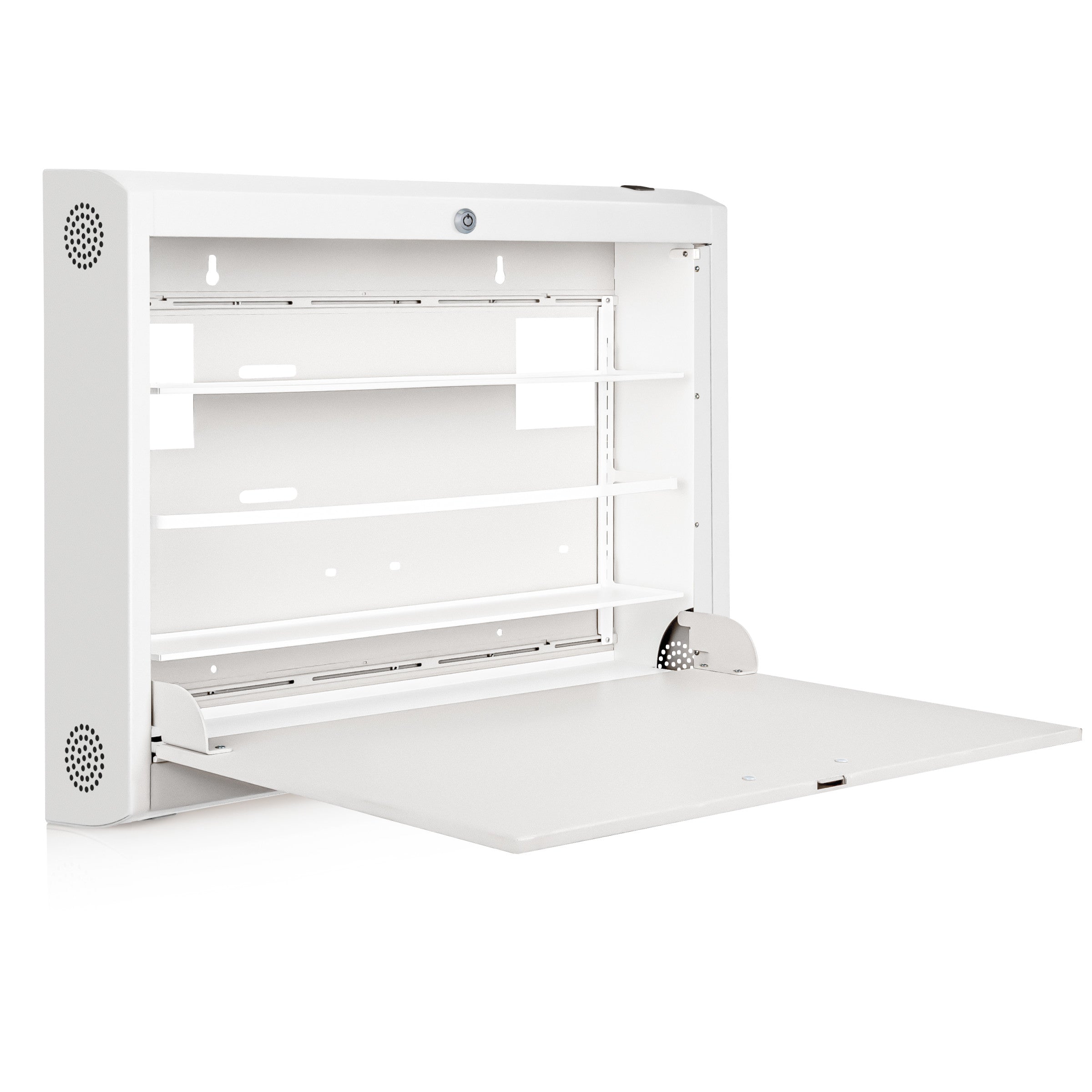CarePod® Wide 6” Wall-Mounted Workstations with Standard Door, Powder White