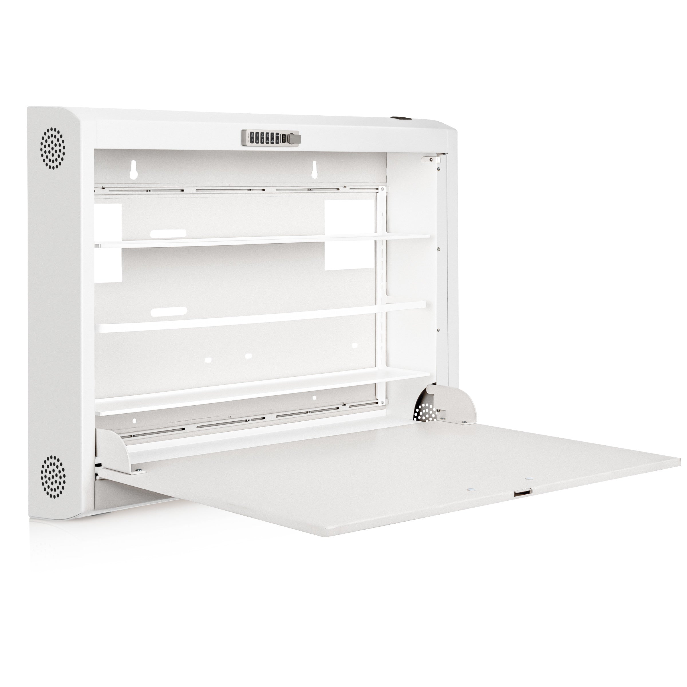 CarePod® Wide 6” Wall-Mounted Workstations with Standard Door, Powder White