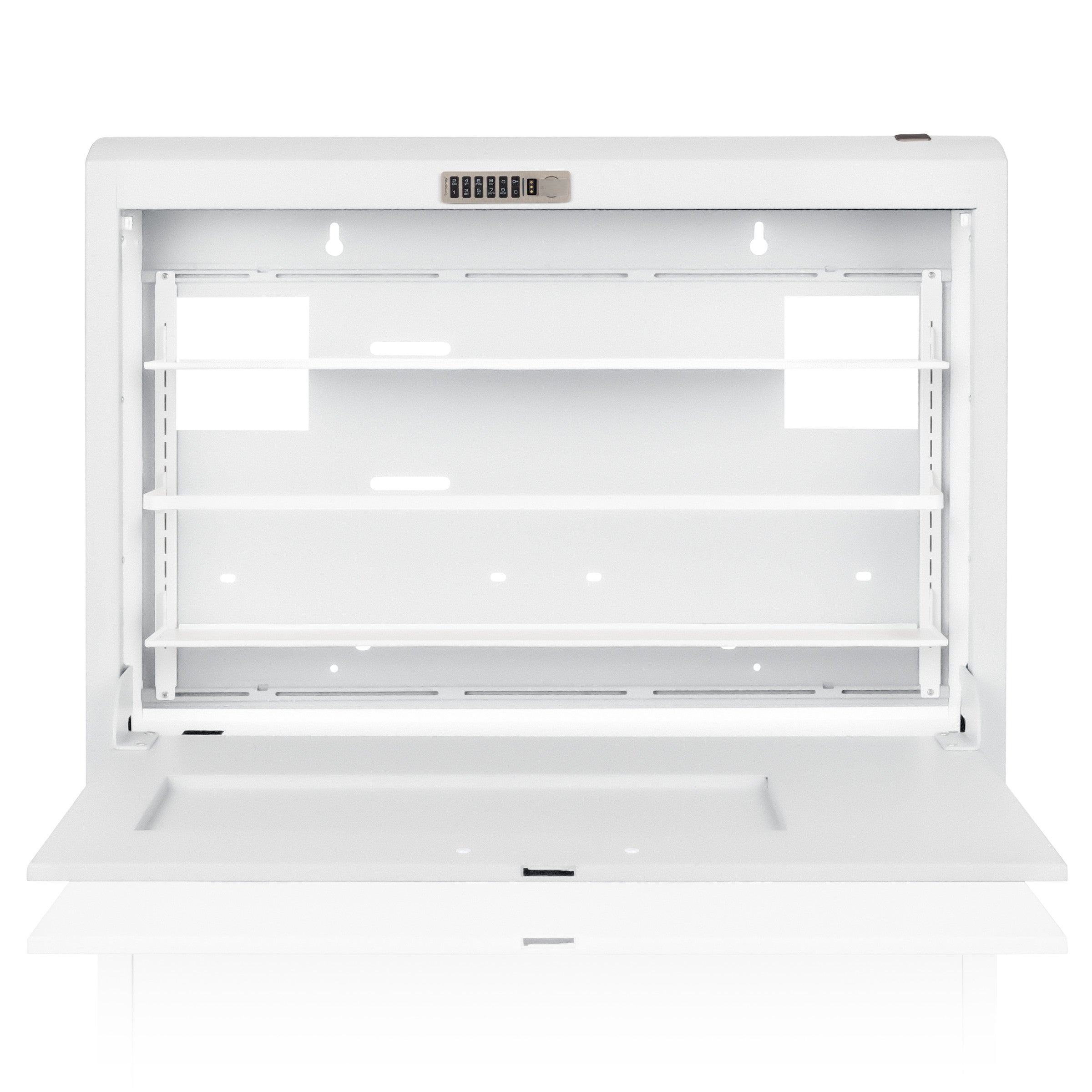 CarePod® Wide 6” Wall-Mounted Workstations with Keyboard Door, Powder White