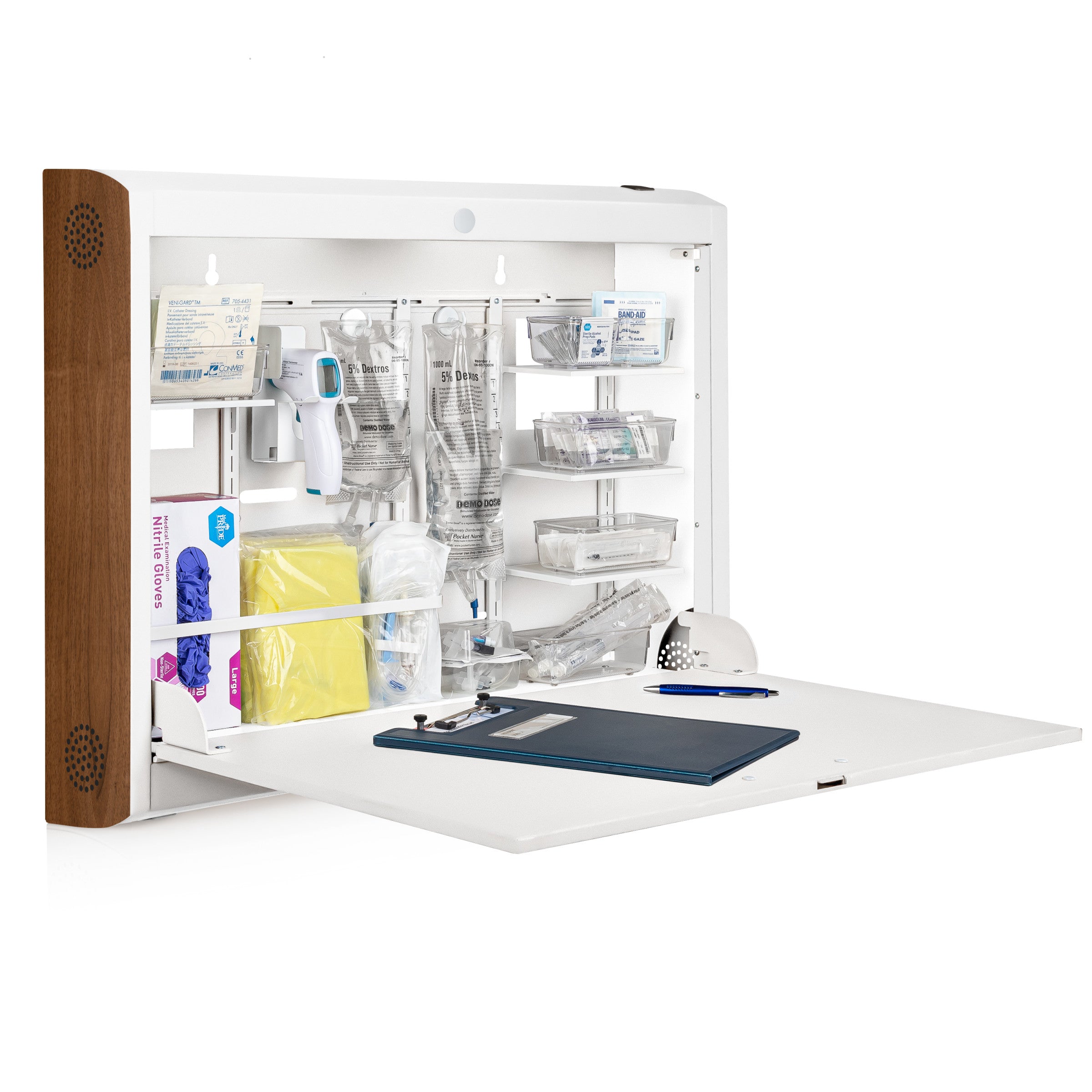 CarePod® Wide 6” Wall-Mounted Workstations with Standard Door, Powder White