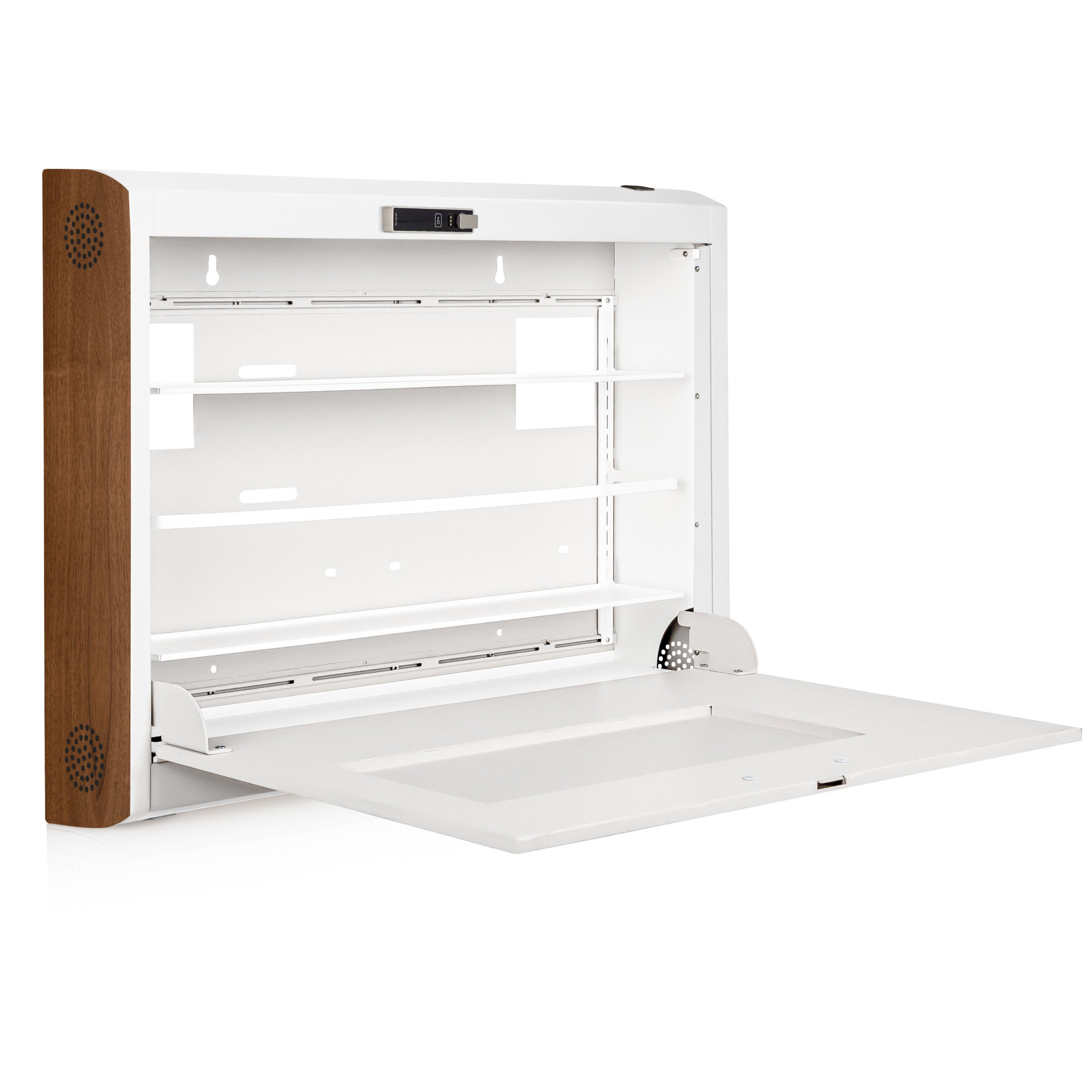 CarePod® Wide 6” Wall-Mounted Workstations with Keyboard Door, Powder White