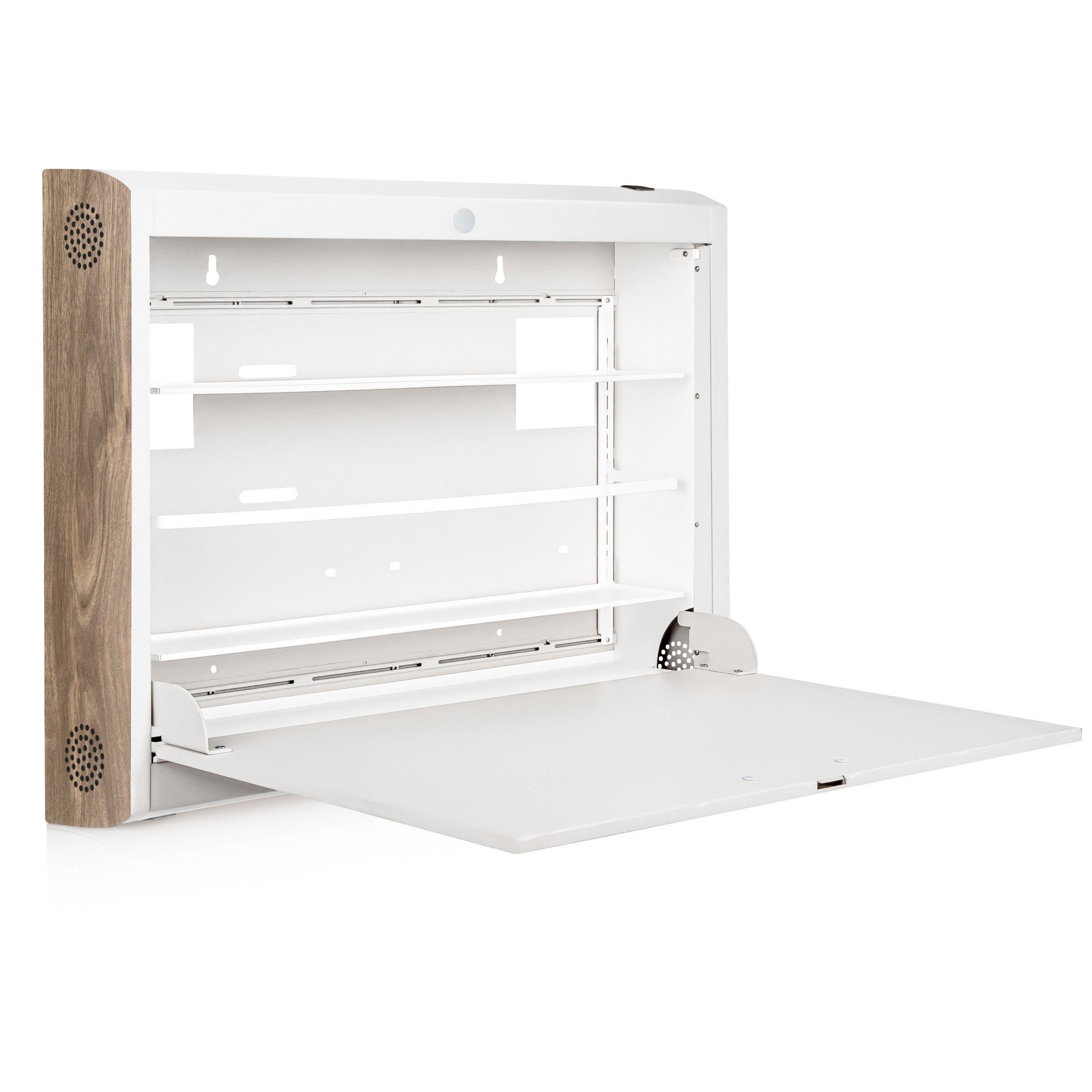 CarePod® Wide 6” Wall-Mounted Workstations with Standard Door, Powder White