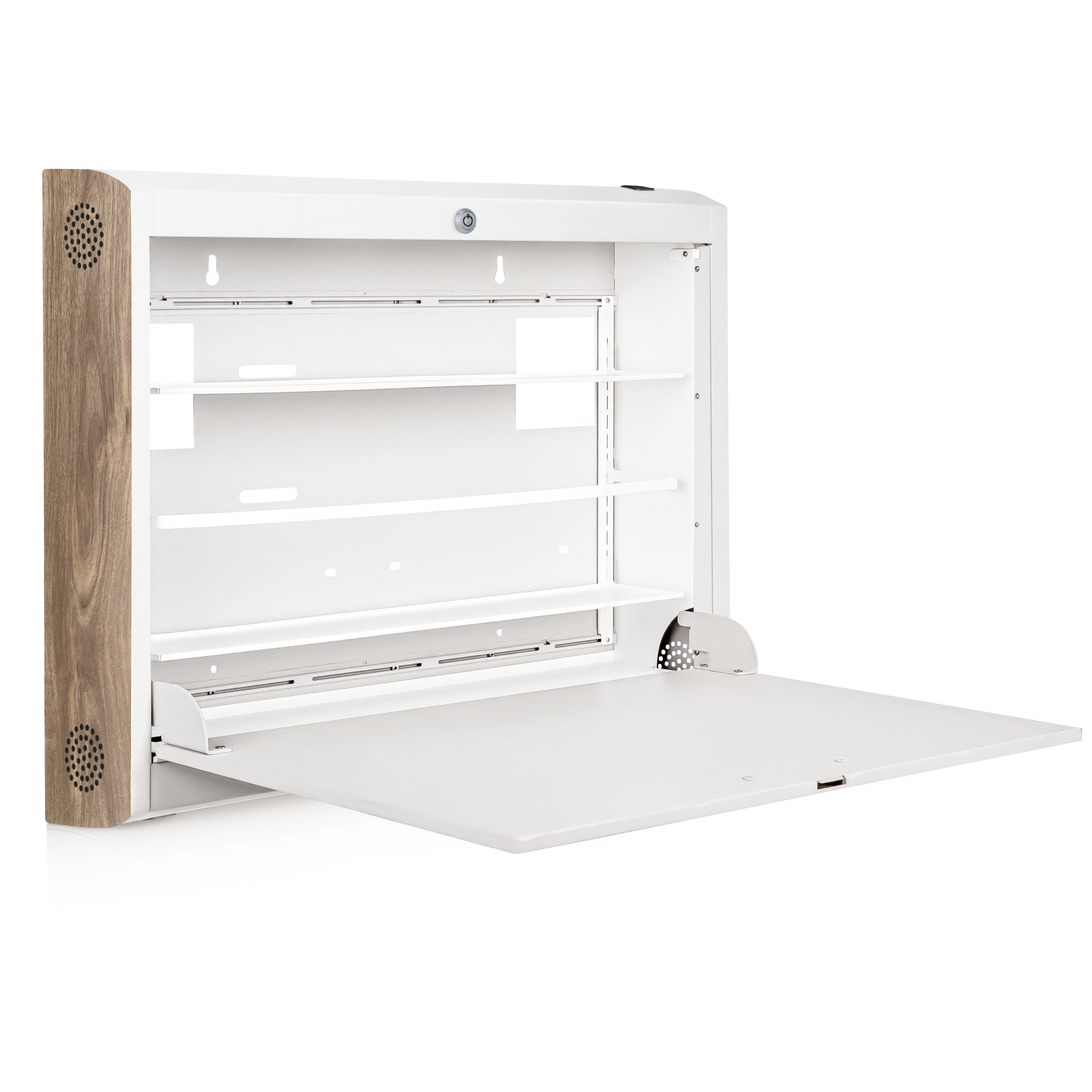 CarePod® Wide 6” Wall-Mounted Workstations with Standard Door, Powder White