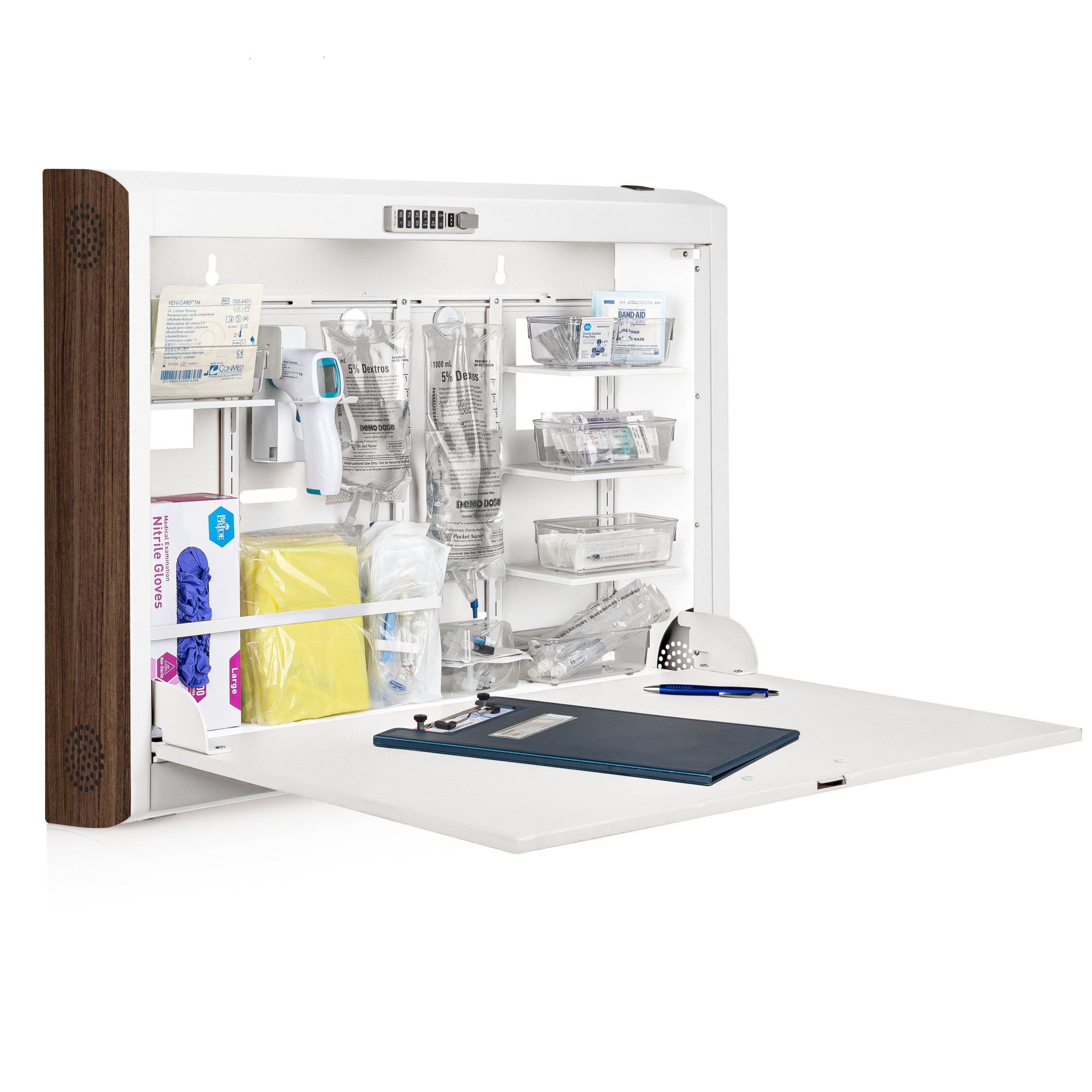CarePod® Wide 6” Wall-Mounted Workstations with Standard Door, Powder White
