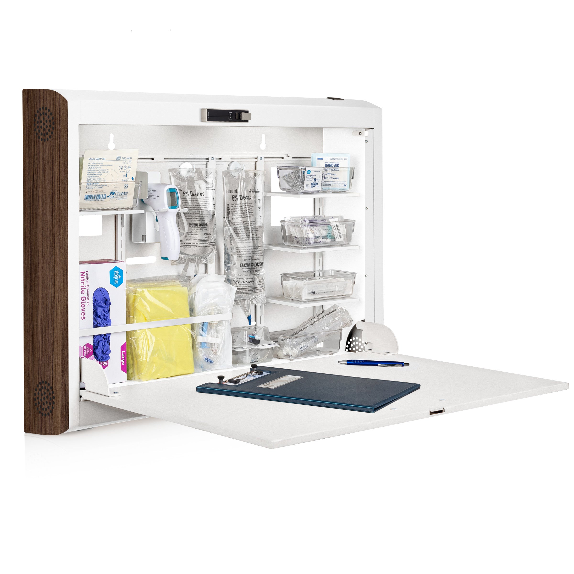CarePod® Wide 6” Wall-Mounted Workstations with Standard Door, Powder White