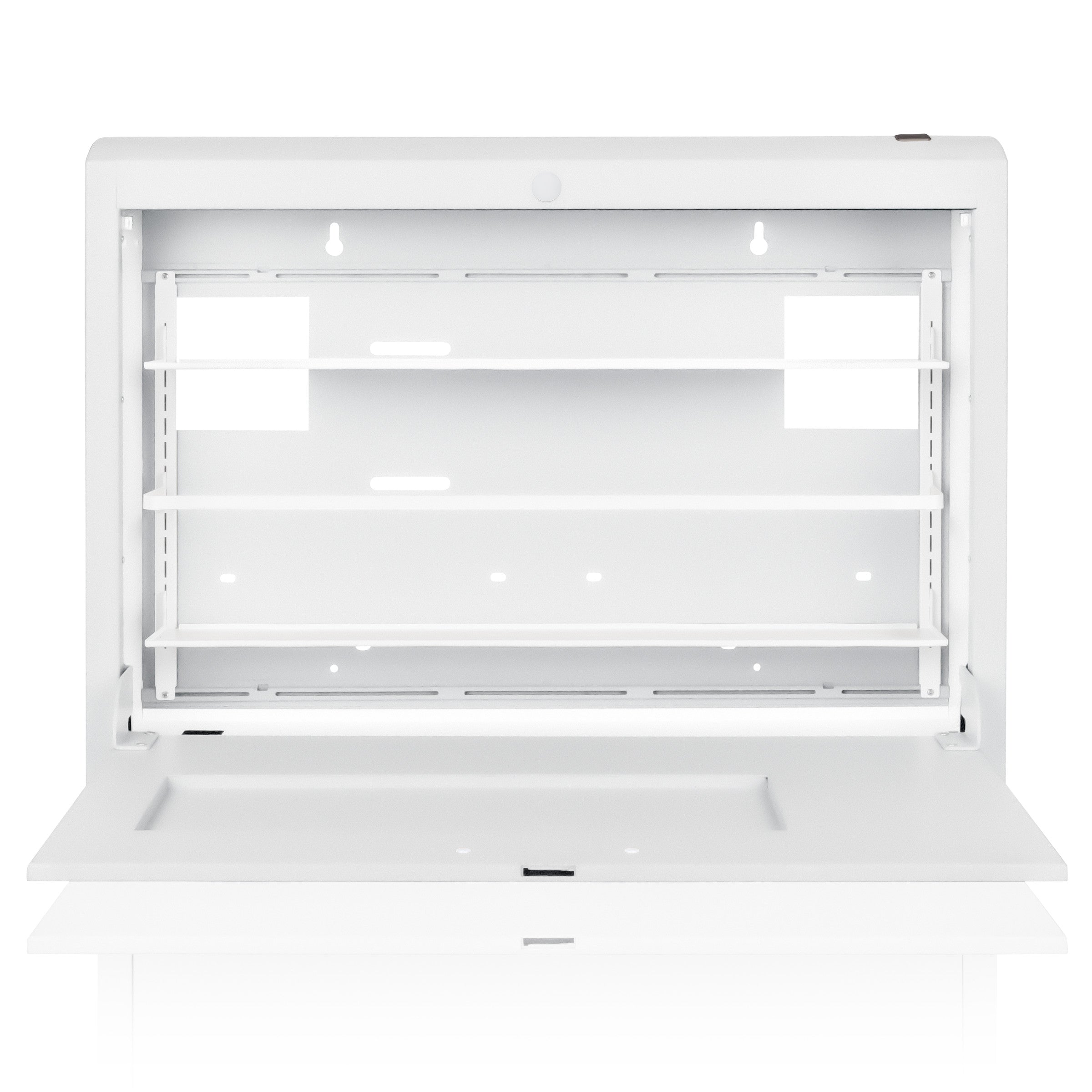 CarePod® Wide 6” Wall-Mounted Workstations with Keyboard Door, Powder White