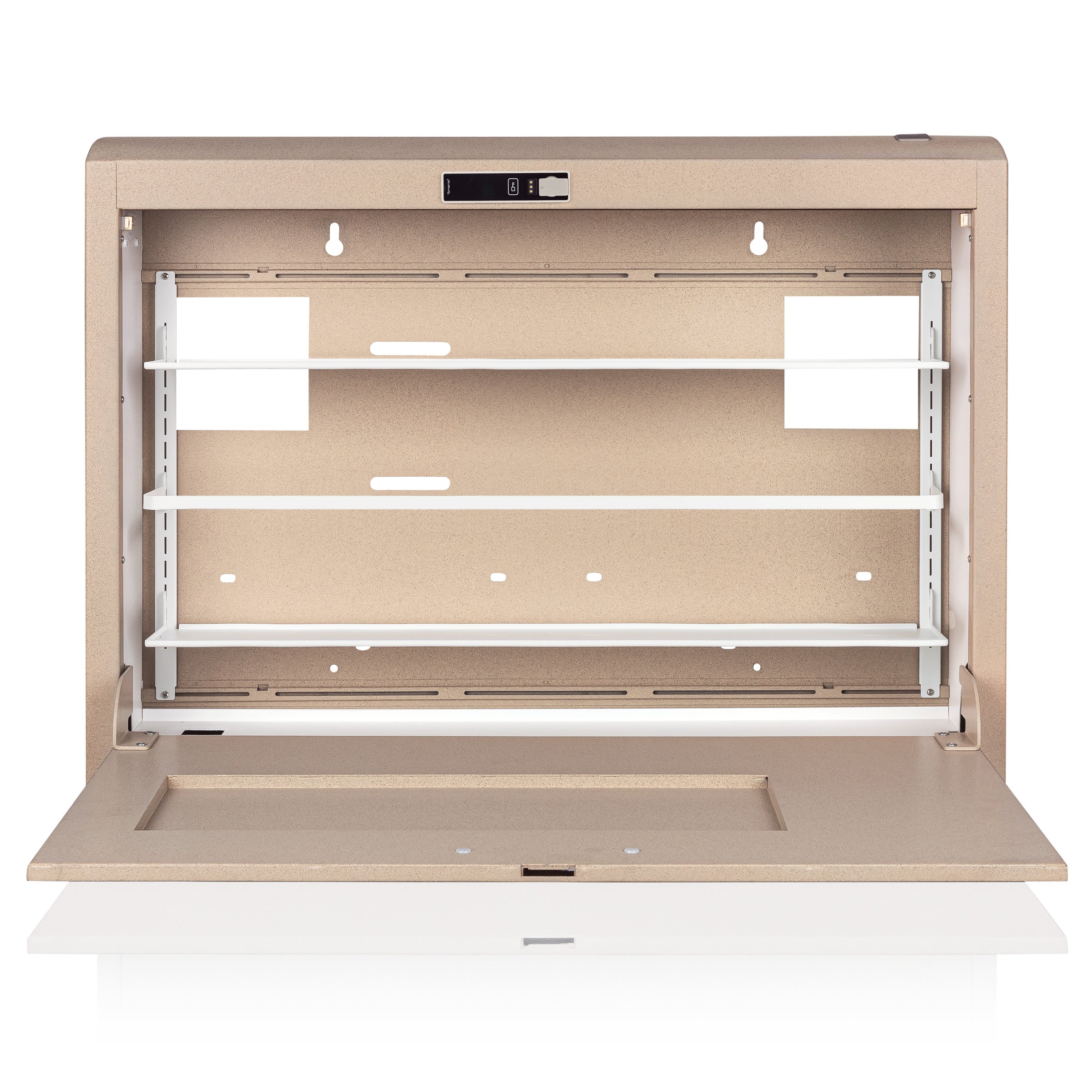 CarePod® Wide 6” Wall-Mounted Workstations with Keyboard Door, Sandstone