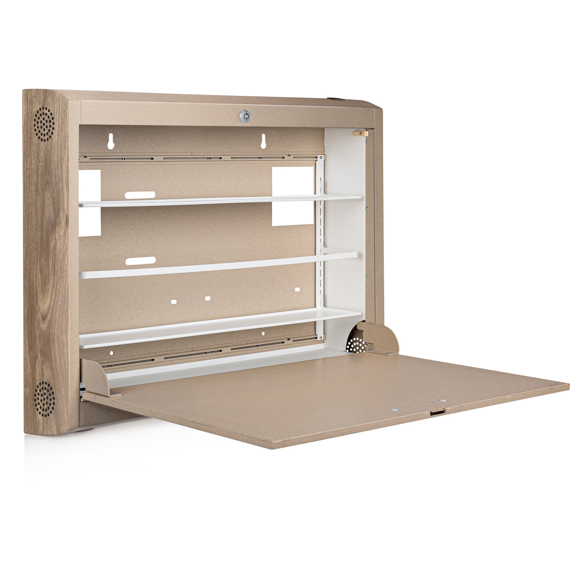 CarePod® Wide 6” Wall-Mounted Workstations with Standard Door, Sandstone