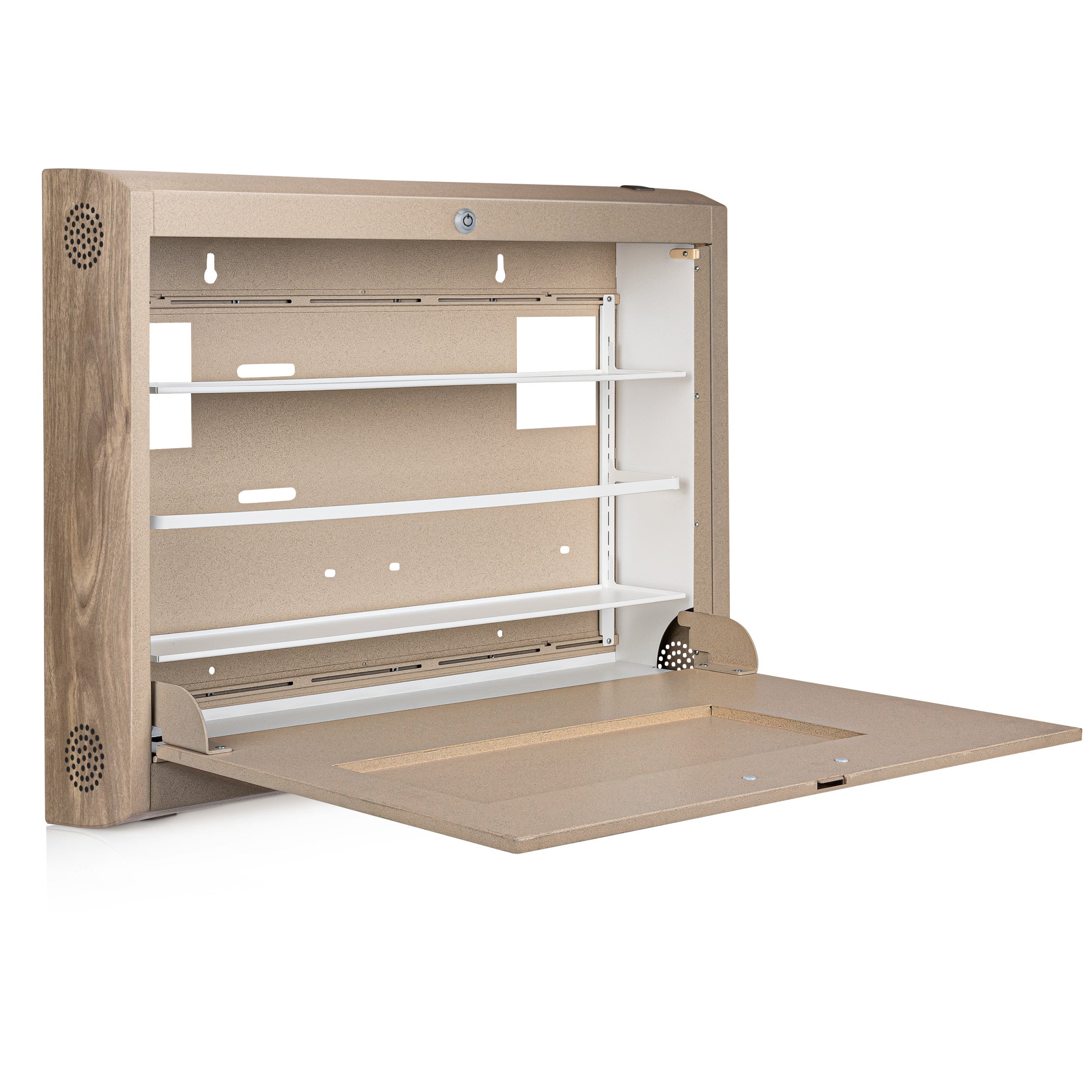 CarePod® Wide 6” Wall-Mounted Workstations with Keyboard Door, Sandstone