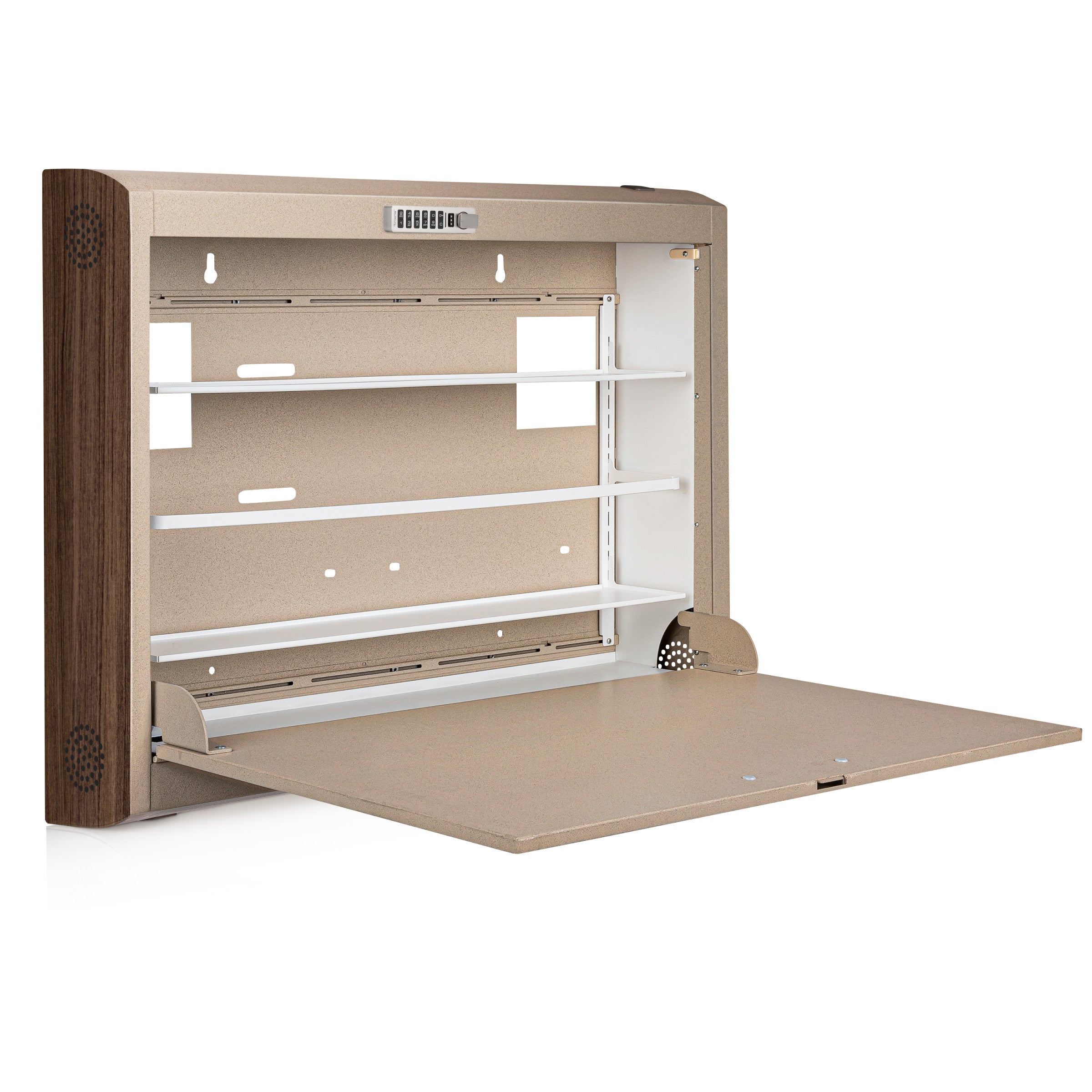 CarePod® Wide 6” Wall-Mounted Workstations with Standard Door, Sandstone