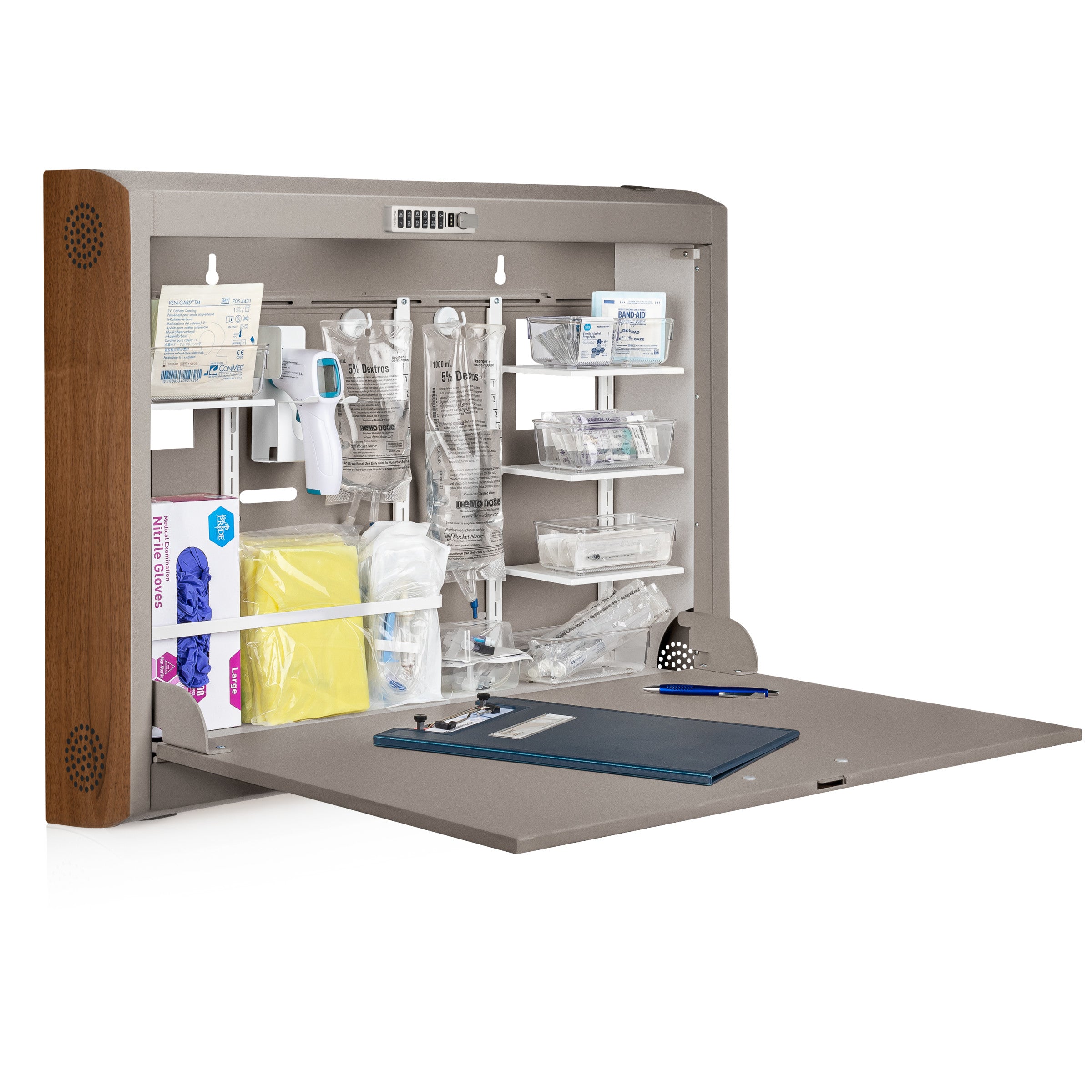 CarePod® Wide 6” Wall-Mounted Workstations with Standard Door, River Rock