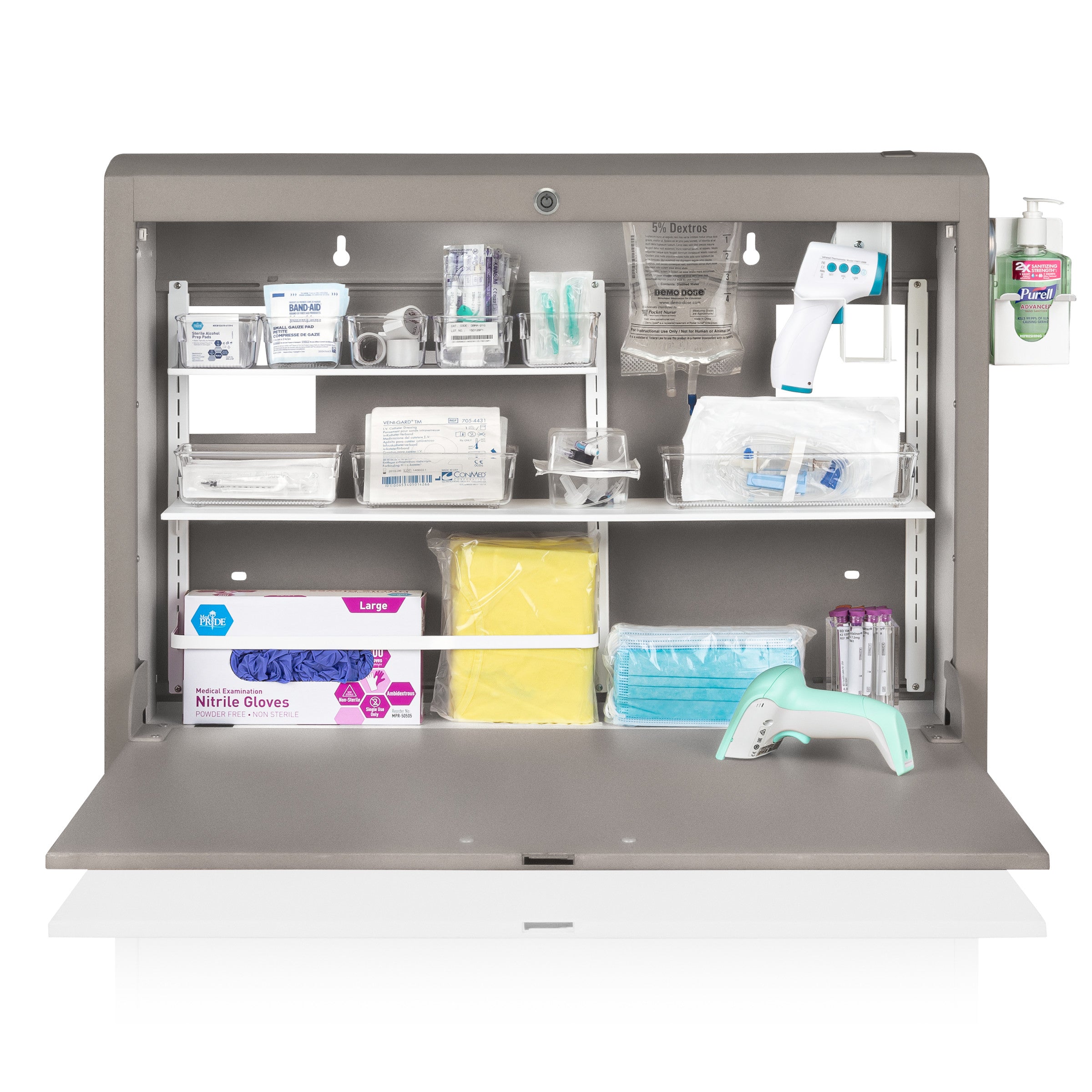 CarePod® Wide 6” Wall-Mounted Workstations with Standard Door, River Rock