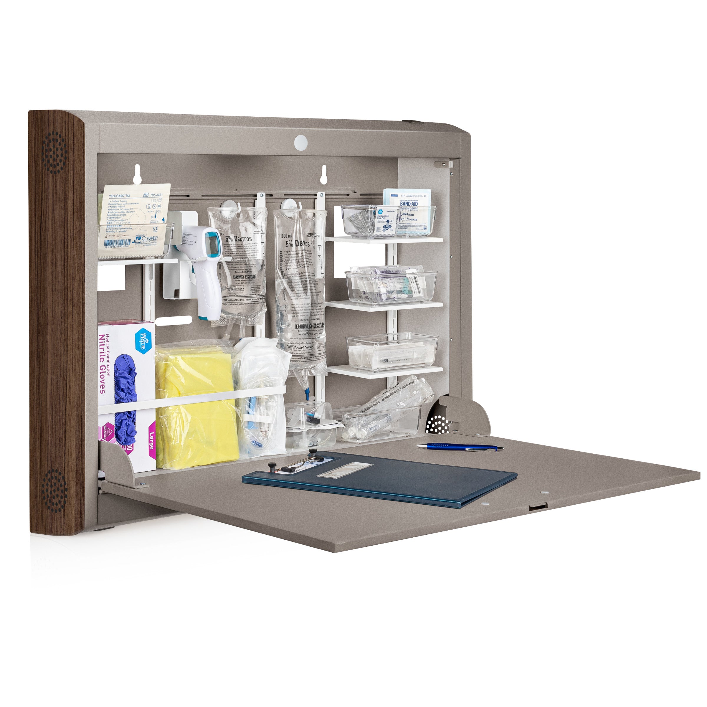 CarePod® Wide 6” Wall-Mounted Workstations with Standard Door, River Rock