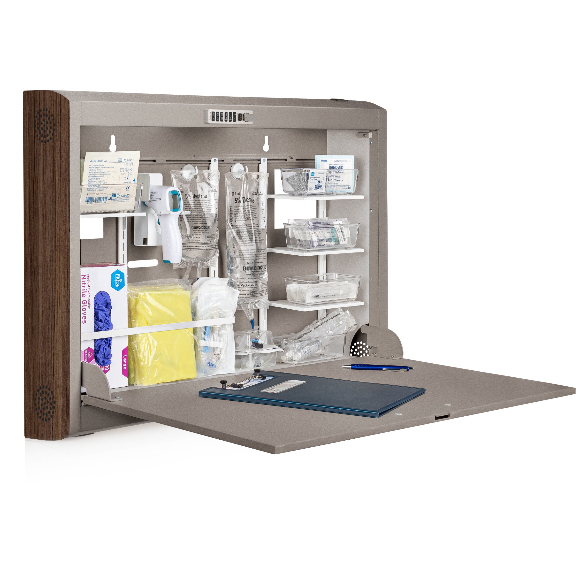 CarePod® Wide 6” Wall-Mounted Workstations with Standard Door, River Rock