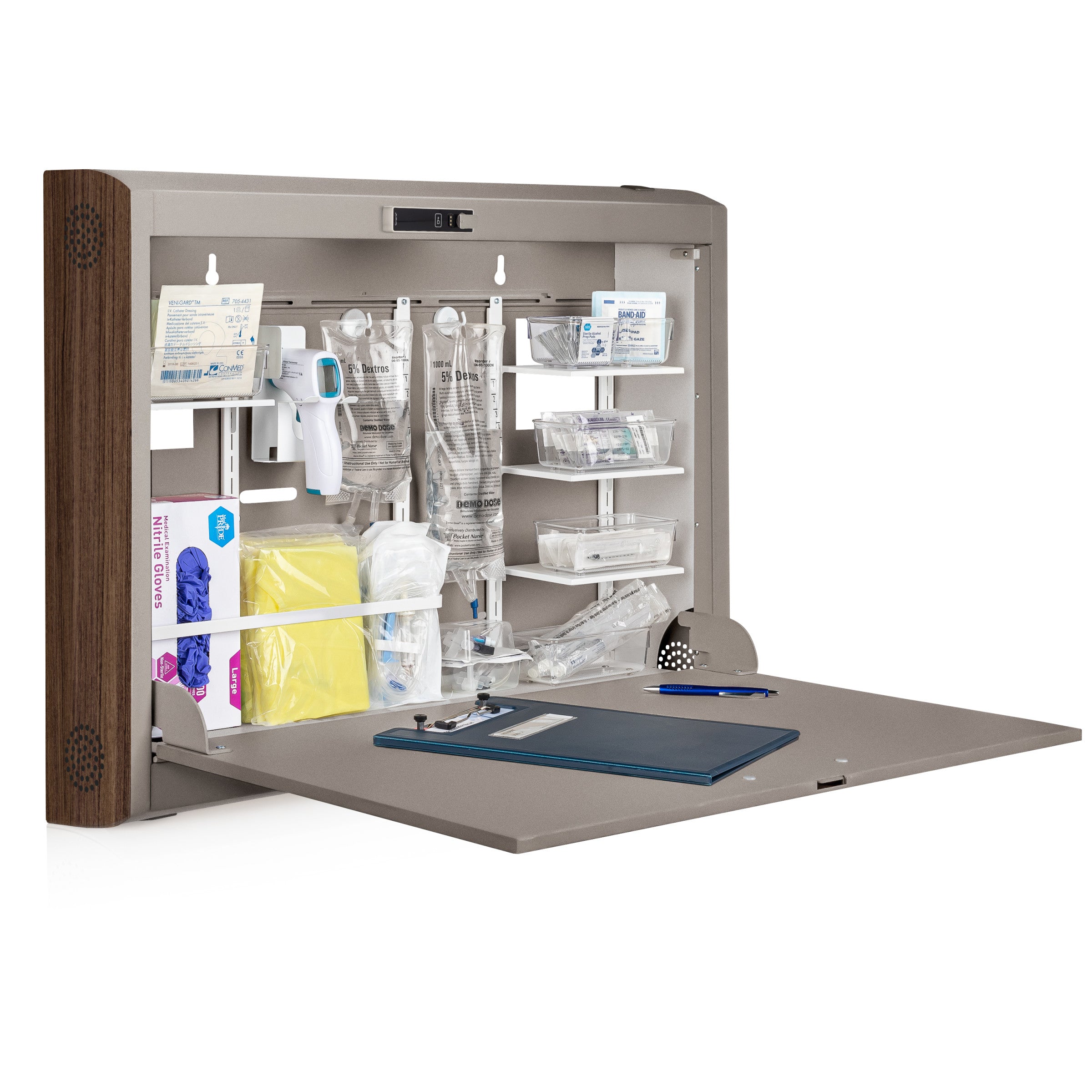 CarePod® Wide 6” Wall-Mounted Workstations with Standard Door, River Rock