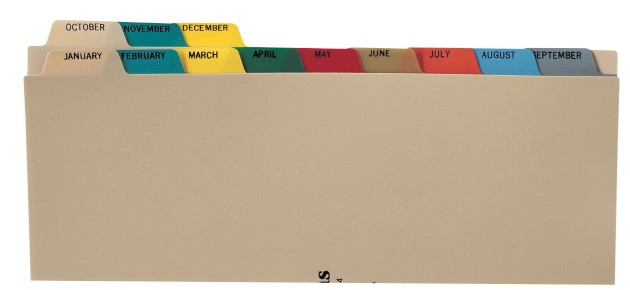 Heavy Duty Plastic Monthly Divider Set for Side Opening Binders