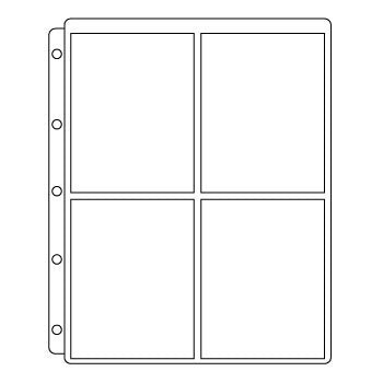 Clear 4-Pocket Binder Page Protector for Side Opening Ring Binders