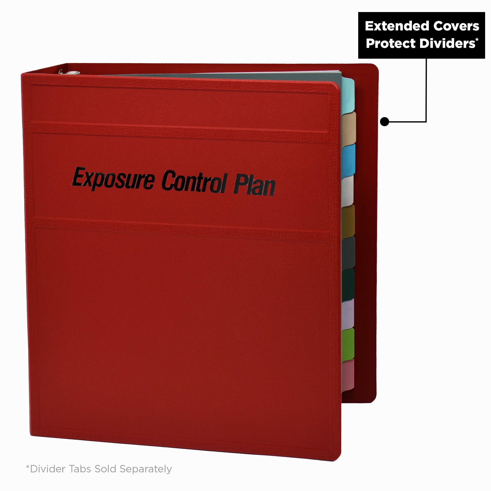 2-Inch Heavy Duty 3-Ring Binder for Exposure Control Manuals – Side Opening, Red