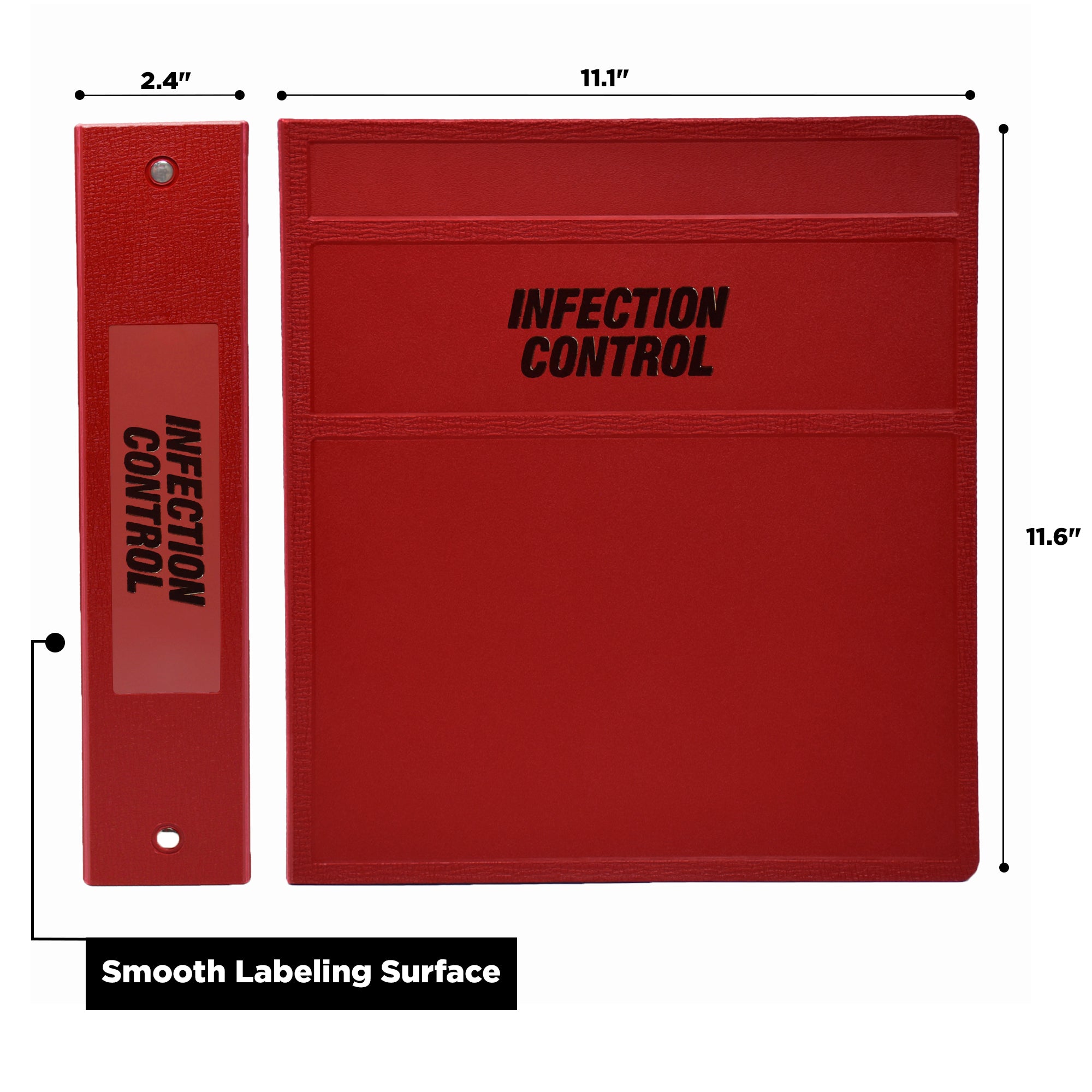 2-Inch Heavy Duty 3-Ring Binder for Infection Control Manual – Side Opening
